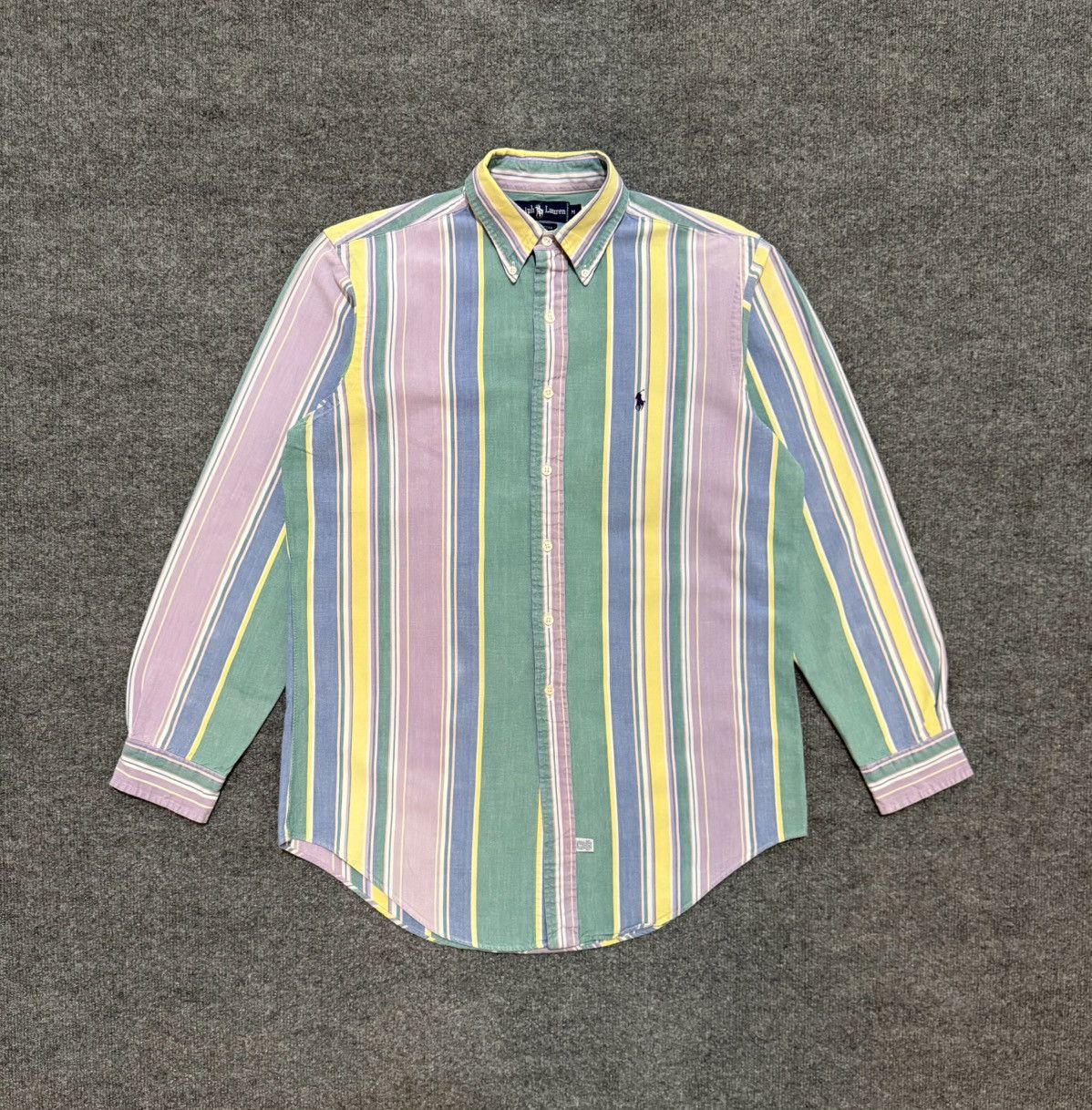 Ralph Lauren Vintage 90s Ralph Lauren Pastel Stripe Oxford Shirt Size US M / EU 48-50 / 2 - 1 Thumbnail