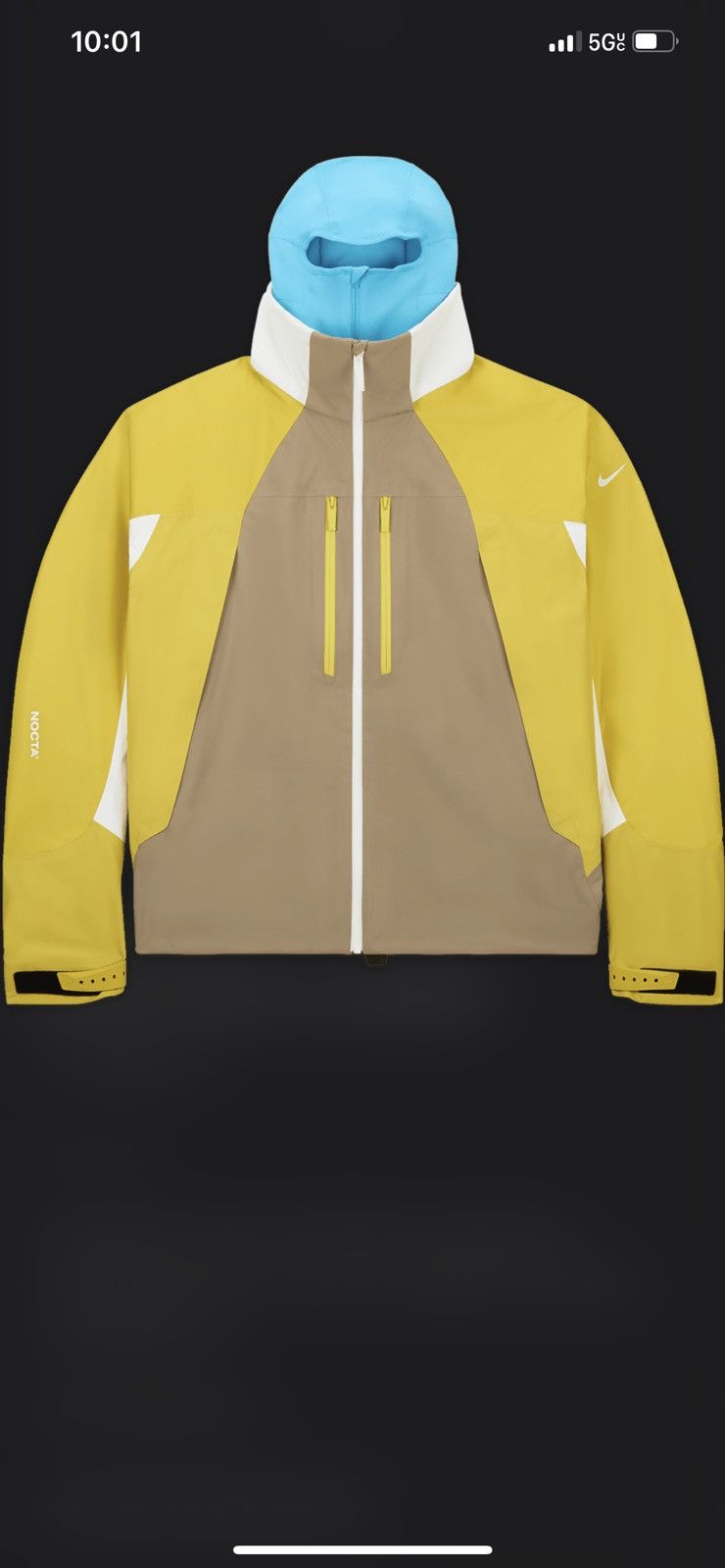 Image of Nike X Nocta L’Art Bala Tech Jacket in Yellow, Men's (Size Large)