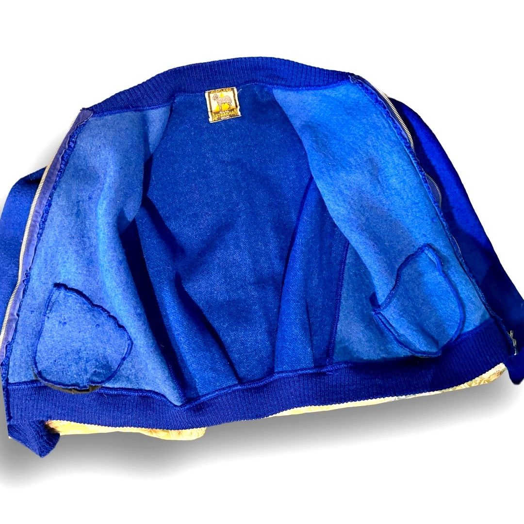 Vintage Vtg. Highlander Astrakhan Wool Zipped Blue Bomber Jacket Size S / US 4 / IT 40 - 4 Thumbnail