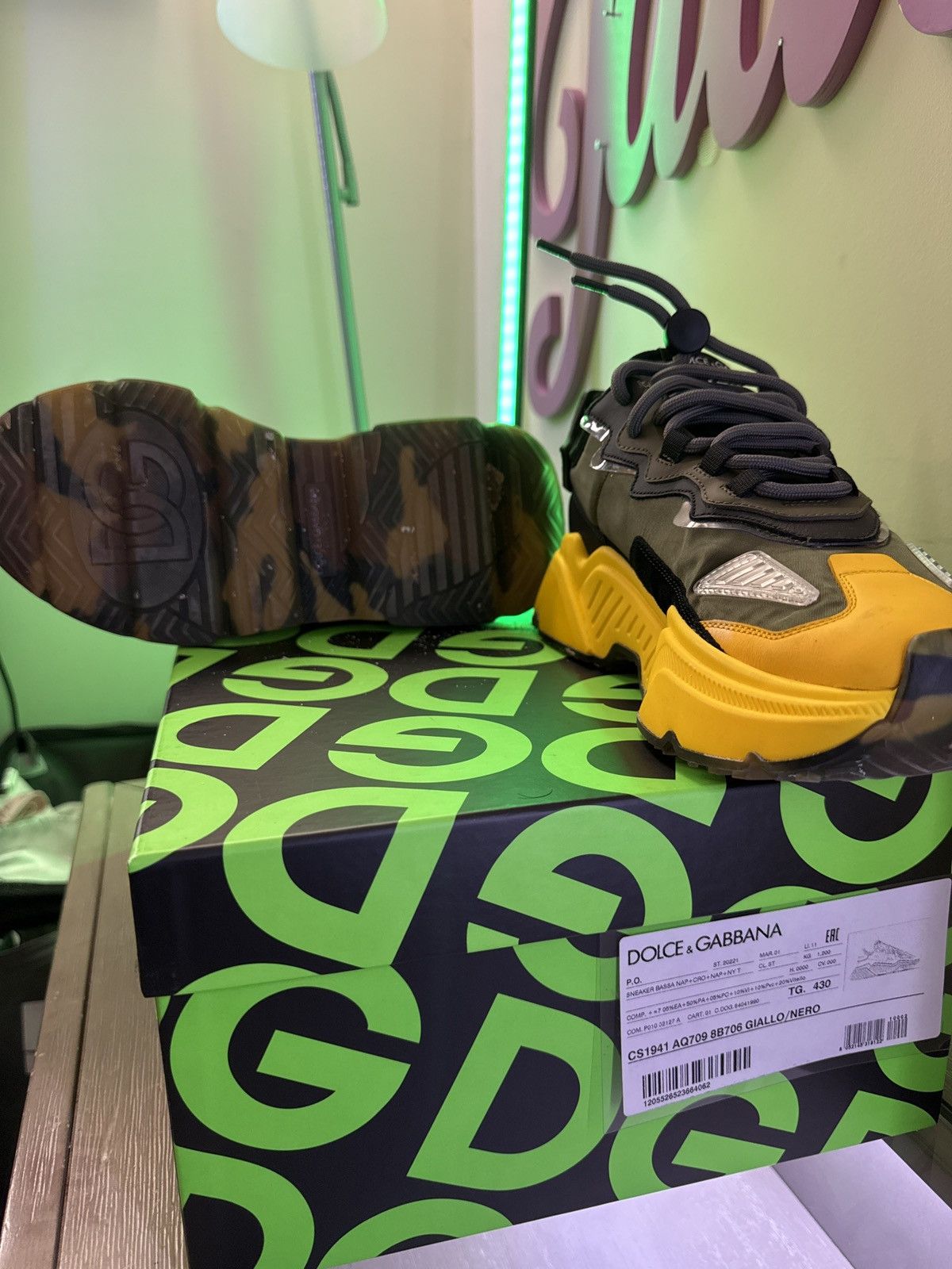 Dolce & Gabbana D&G sneakers Bassa in black and yellow Size US 10 / EU 43 - 3 Thumbnail