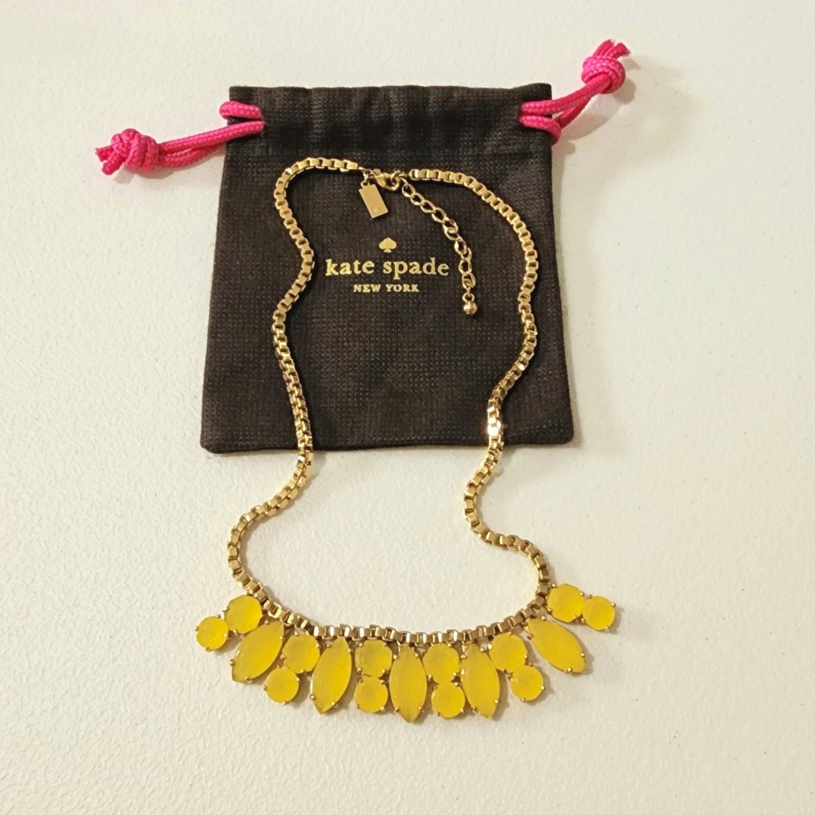 Kate Spade Kate Spade Neon Yellow Marquee Bib Statement Necklace Size ONE SIZE - 3 Thumbnail