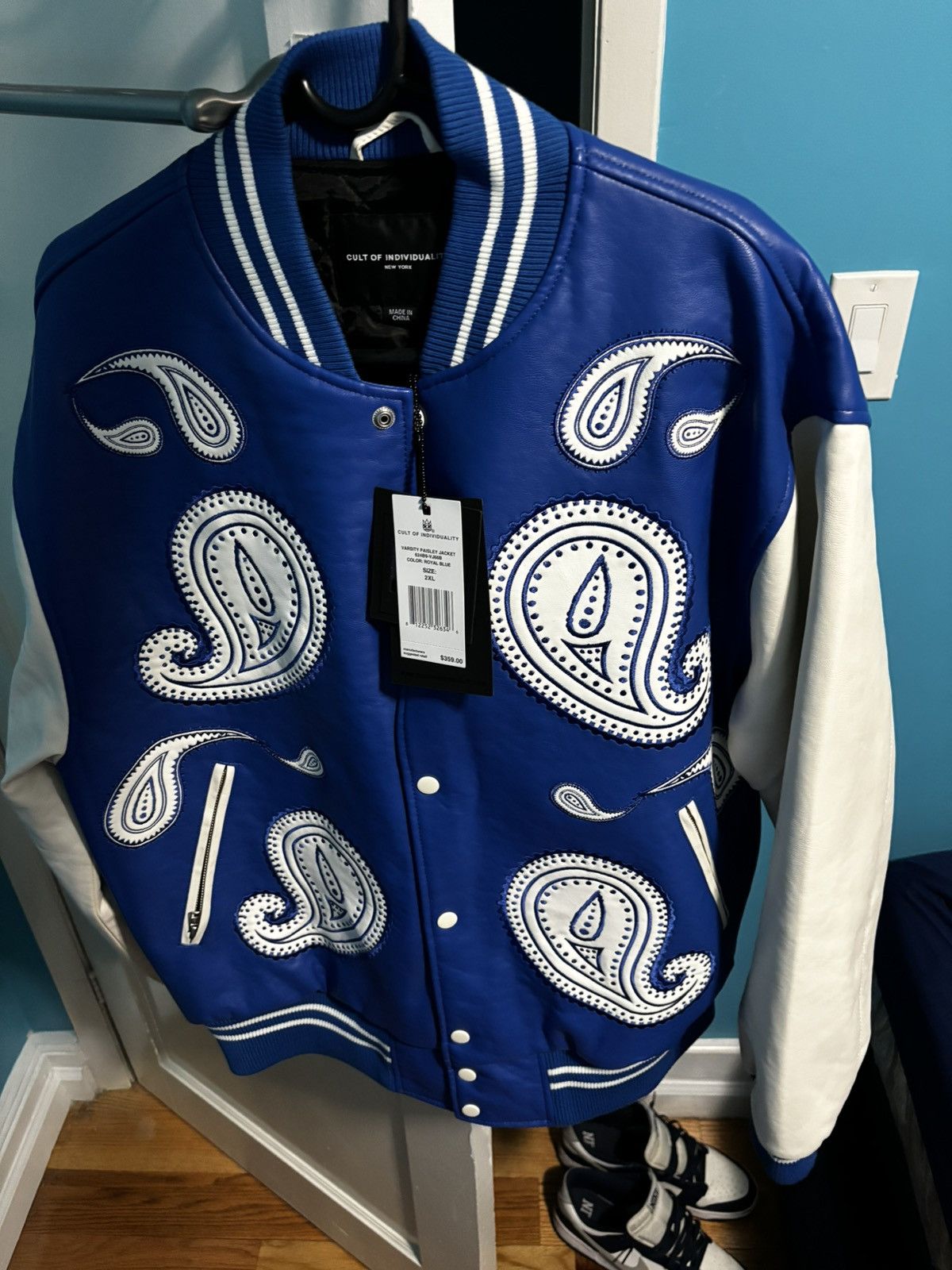Cult Of Individuality VARSITY PAISLEY JACKET IN ROYAL BLUE Size US XXL / EU 58 / 5 - 2 Thumbnail