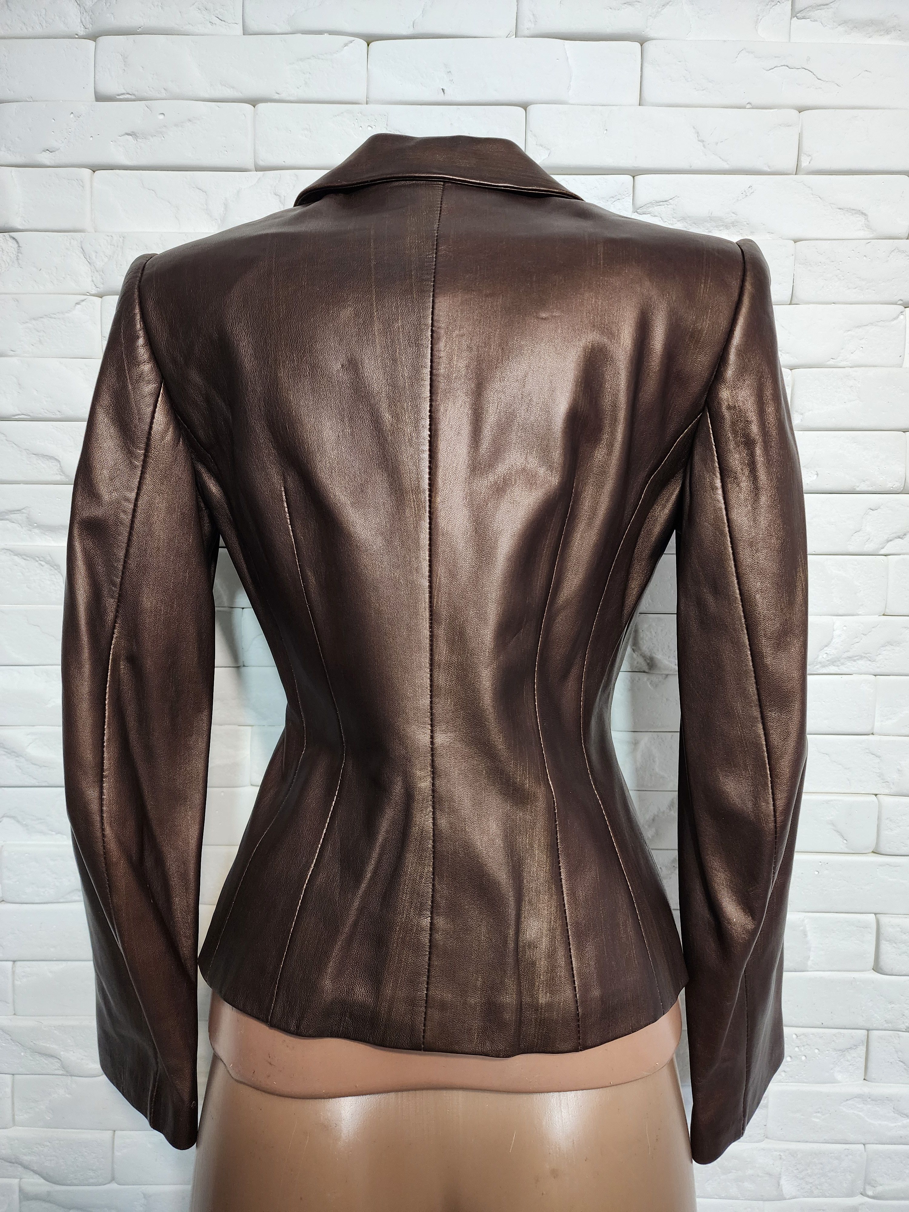 Other Brown Genuine Leather Jacket - Button Up Coat. Size S / US 4 / IT 40 - 4 Thumbnail