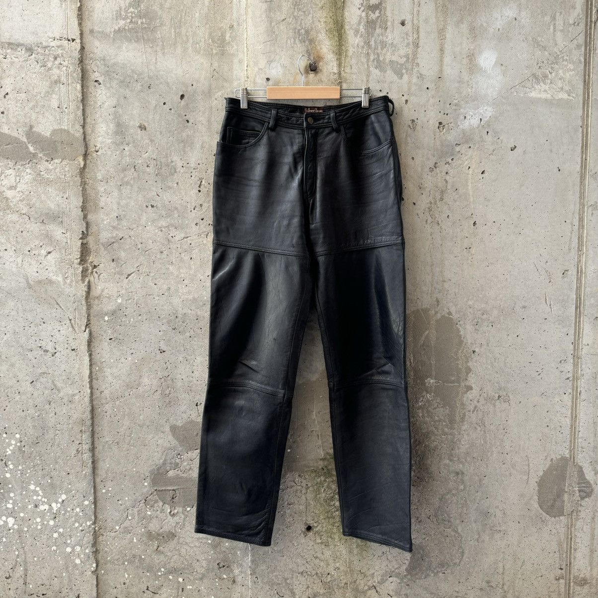 Vintage 90s Marlboro Classic Heavy Leather Rock Biker Pants