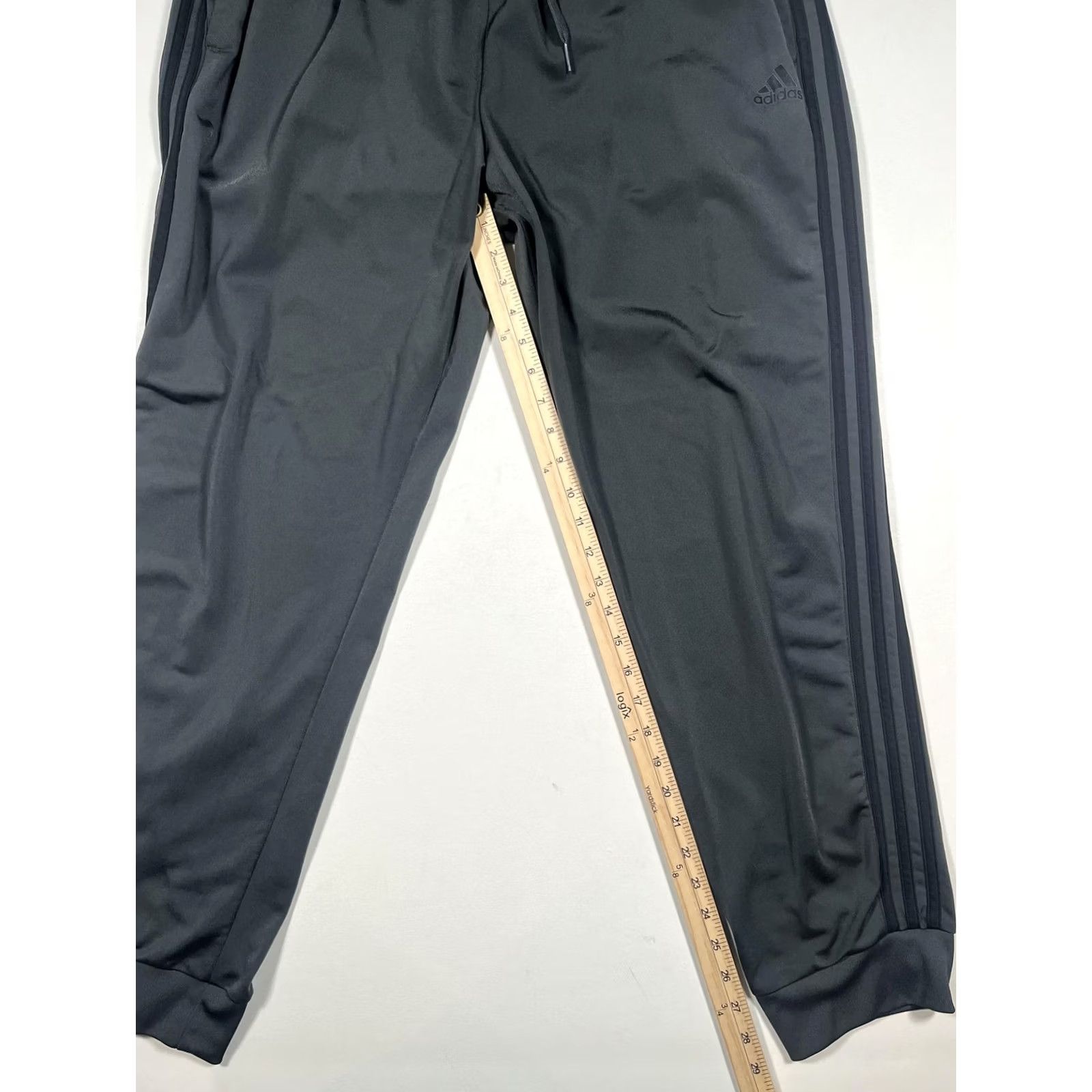 Adidas Adidas Pants Mens 2XL Gray 3-Stripes Track Joggers Elastic Waist Athletic Sport Size US 39 - 5 Thumbnail