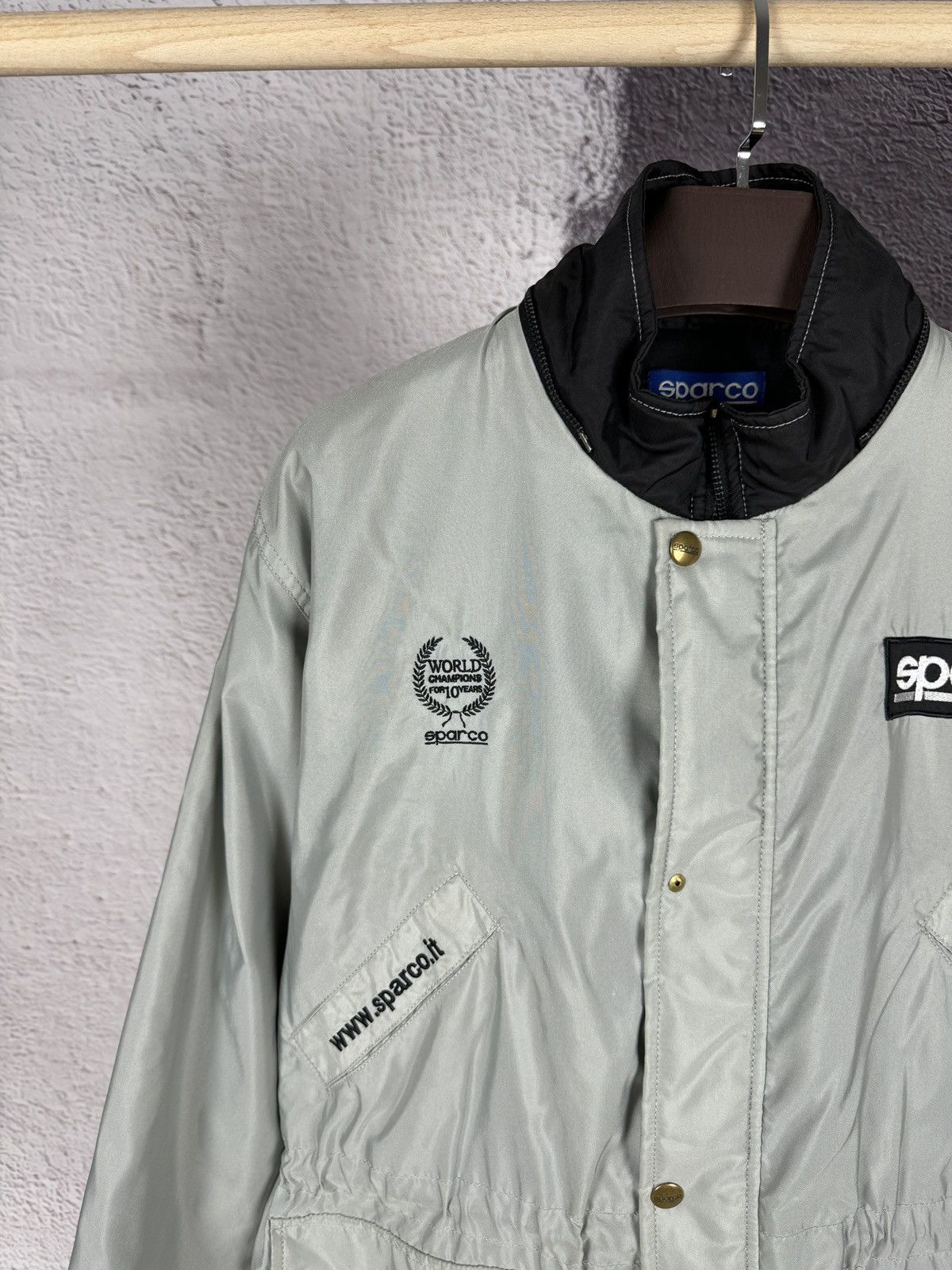 Vintage Sparco vintage racing France big logo nylon jacket grey S Size US S / EU 44-46 / 1 - 4 Thumbnail