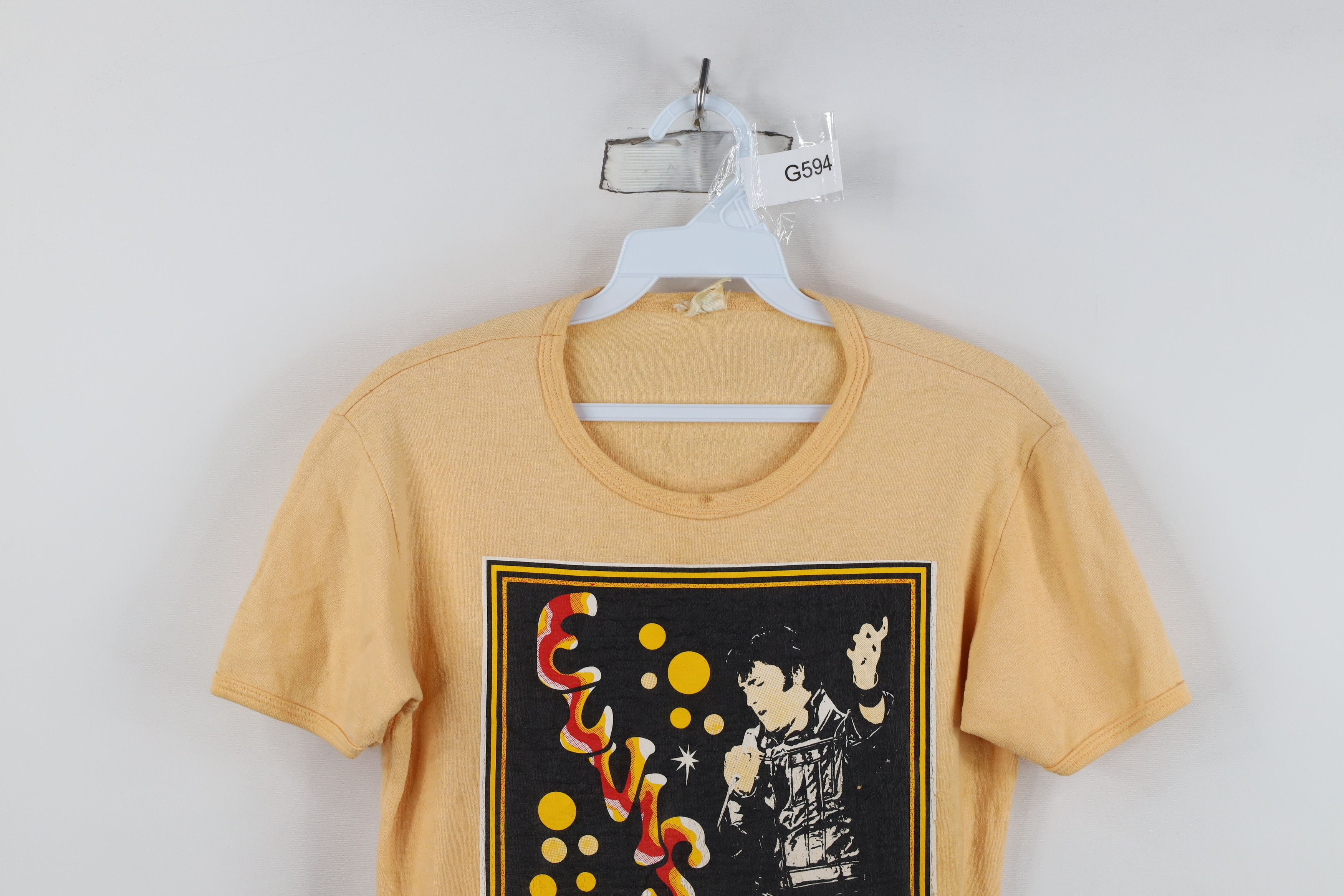 Vintage Vintage 70s 1974 Elvis Presley Ringer T-Shirt Peach Size M / US 6-8 / IT 42-44 - 2 Thumbnail
