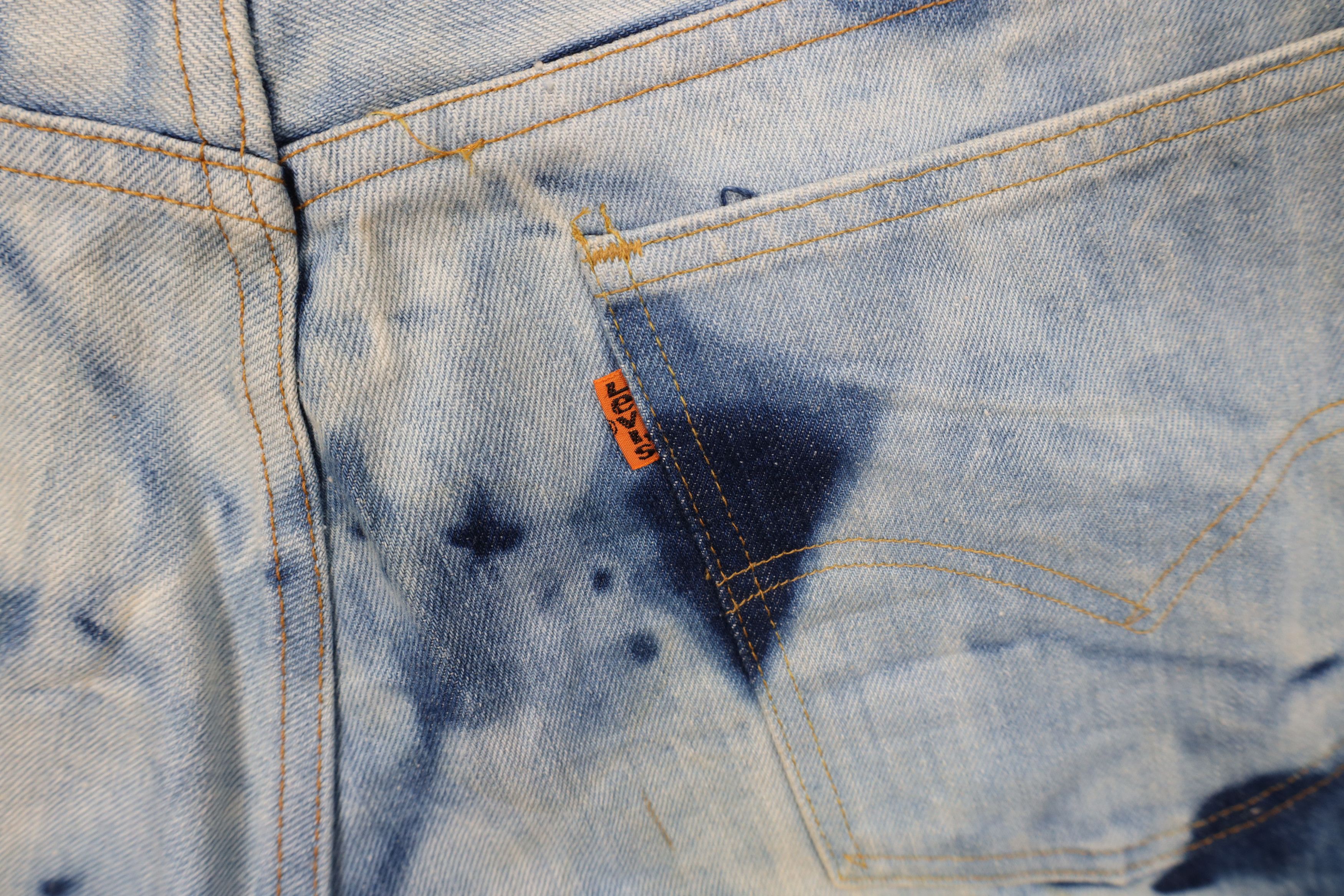 Levi's Vintage 70s Levis Orange Tab Acid Wash Denim Jean Shorts USA Size US 32 / EU 48 - 12 Thumbnail