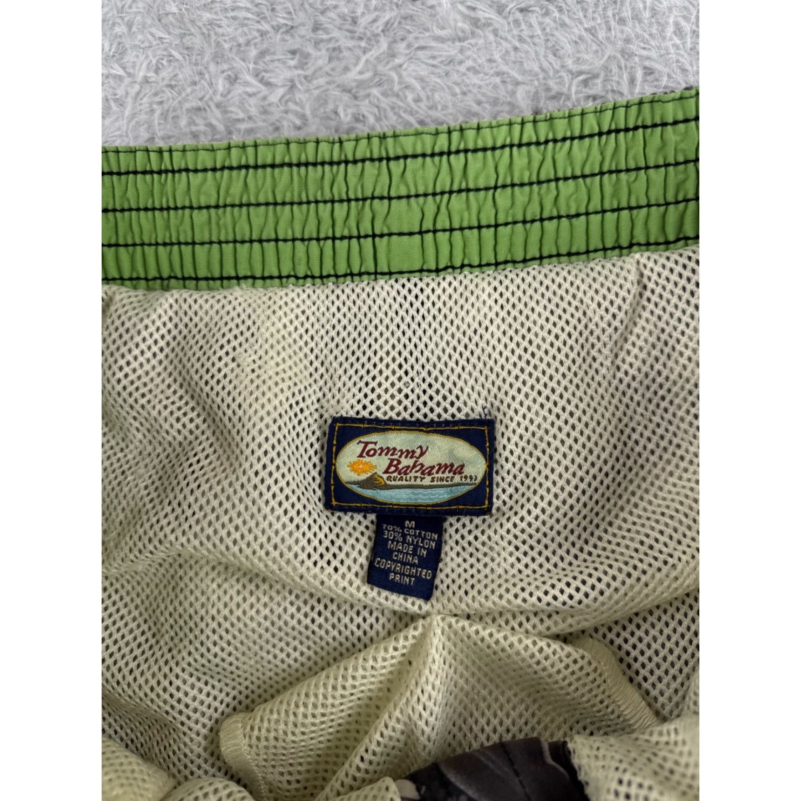 Tommy Bahama Tommy Bahama Board Shorts Men M Brown Gray Floral Elastic Waist Lined Swim Trunk Beach Tropical 90s (if applicable) Mens Size US 31 - 6 Thumbnail
