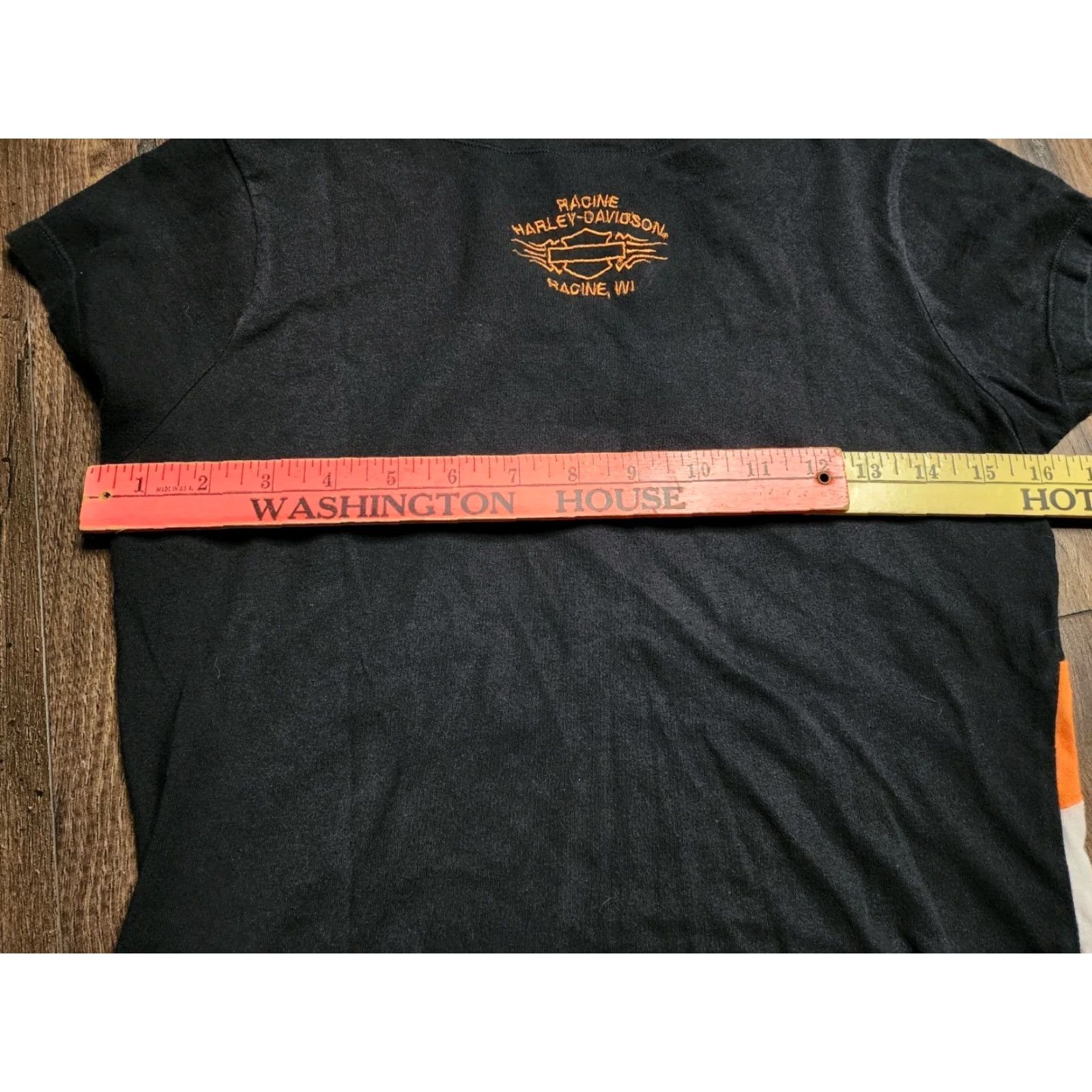 Harley Davidson VINTAGE Harley-Davidson Shirt Women L Black V-Neck Short Sleeve Embroidered Patch Size L / US 10 / IT 46 - 3 Thumbnail