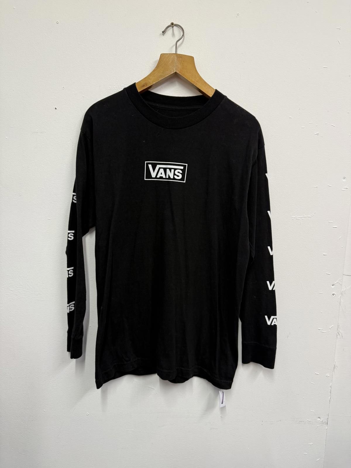 Vans Vans Black Long Sleeve Logo T-Shirt Size US M / EU 48-50 / 2 - 1 Thumbnail