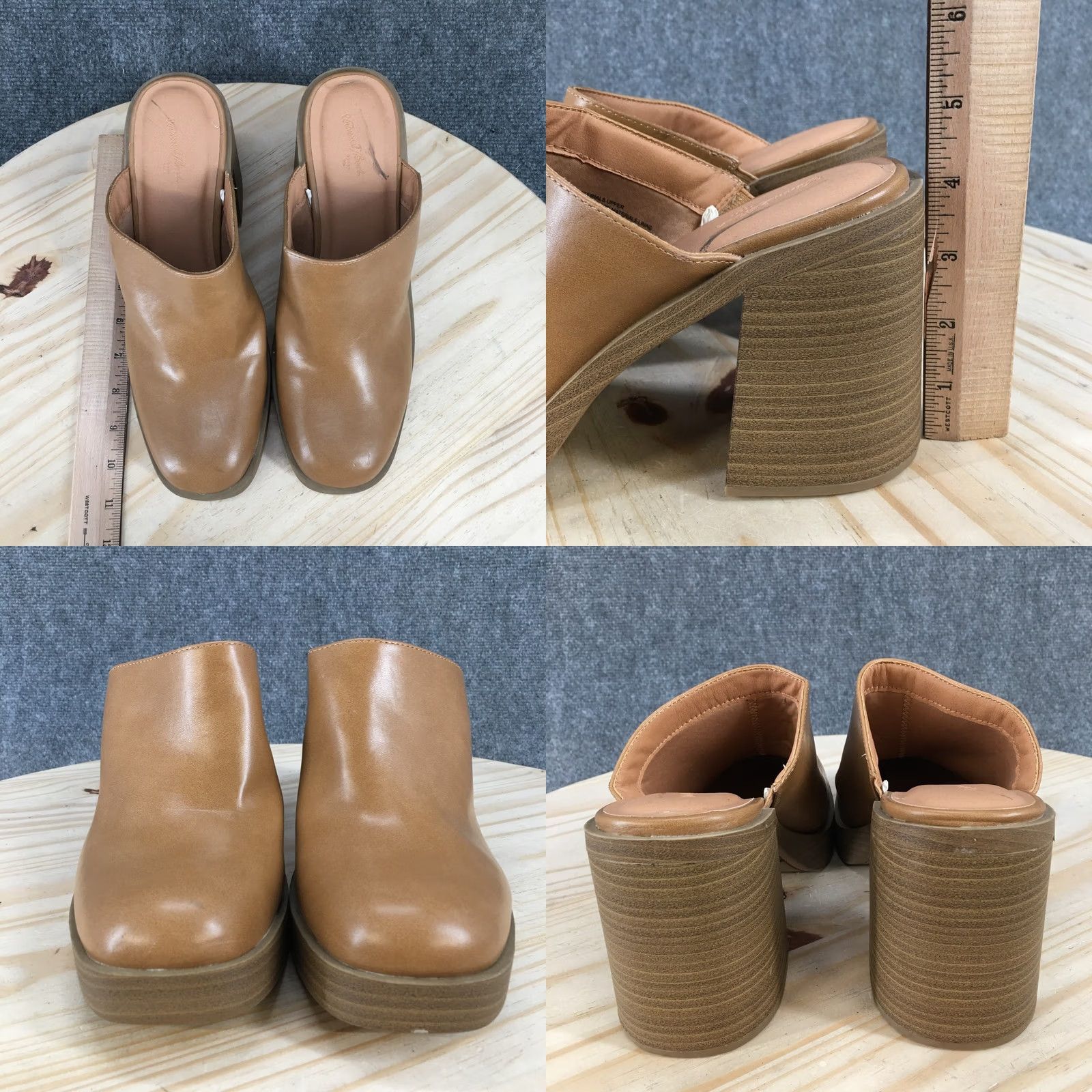 Vintage Universal Thread Sandals Tess Block Heels Slip On Mules Brown Casual Womens 10 Size US 10 / IT 40 - 8 Thumbnail