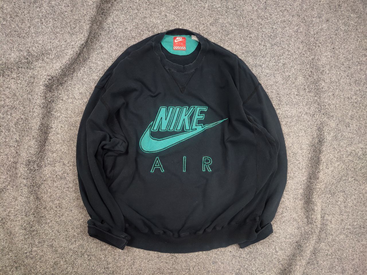 Nike Vintage 80s Nike Air Embroidered Crewneck Blue Sweatshirt Size US M / EU 48-50 / 2 - 1 Thumbnail