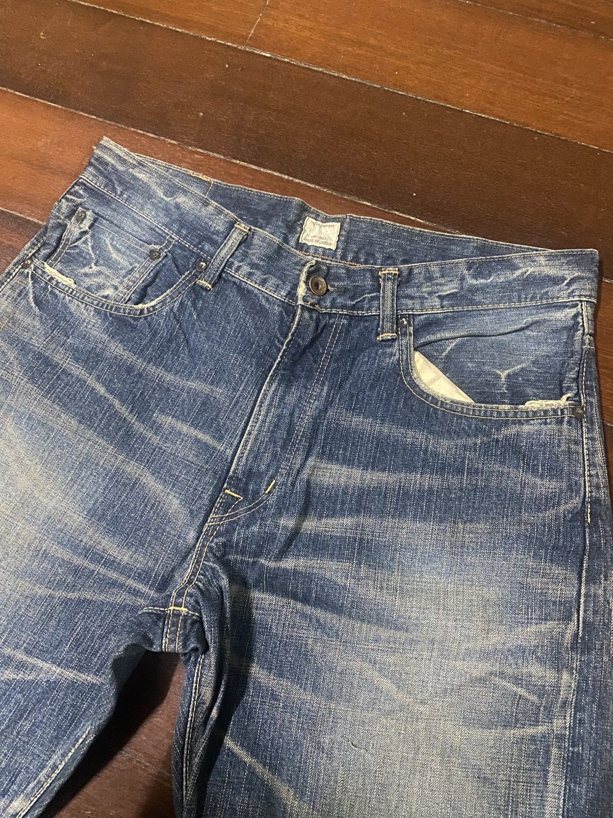 Edwin Vintage Edwin 505z Selvedge Faded Wash mud wash Baggy Jeans Size US 36 / EU 52 - 7 Thumbnail
