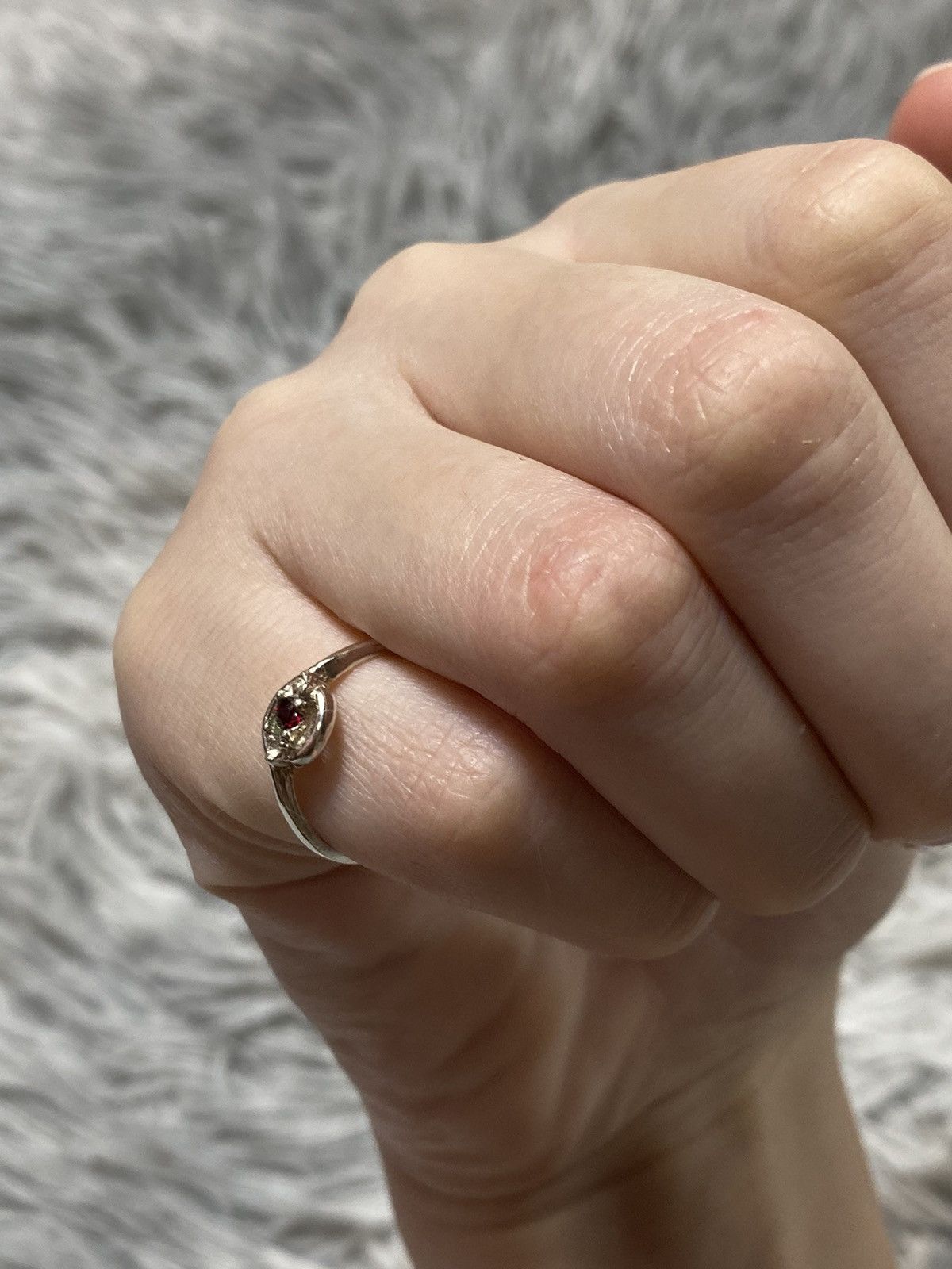 Jewelry Vintage Sterling Silver Ring with Dark Stone Japanese Brand Size ONE SIZE - 4 Thumbnail
