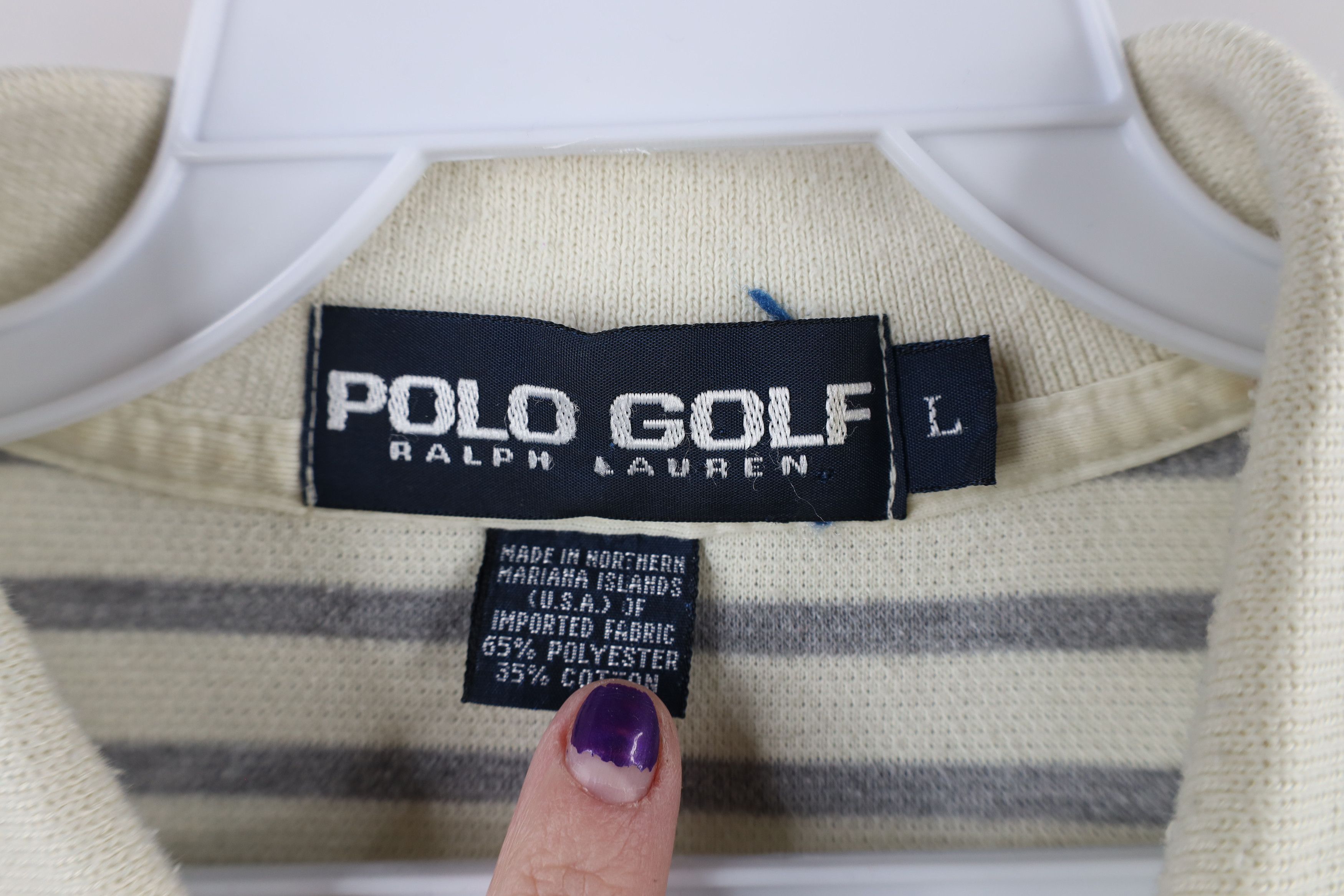 Ralph Lauren × Vintage Vintage 90s Polo Golf Ralph Lauren Knit Polo Shirt USA Size ONE SIZE - 5 Thumbnail