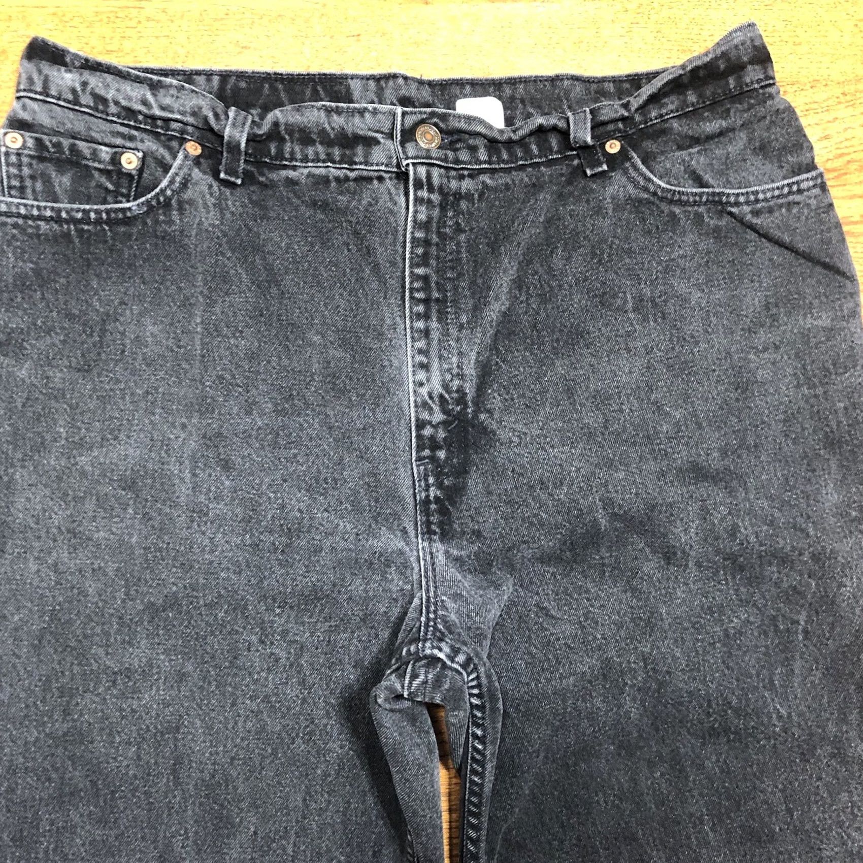 Levi's VINTAGE Levi's 522 Jeans Women 20 30 Black Tapered Fit Tapered Leg USA 90s Size 42" / US 20 - 4 Thumbnail