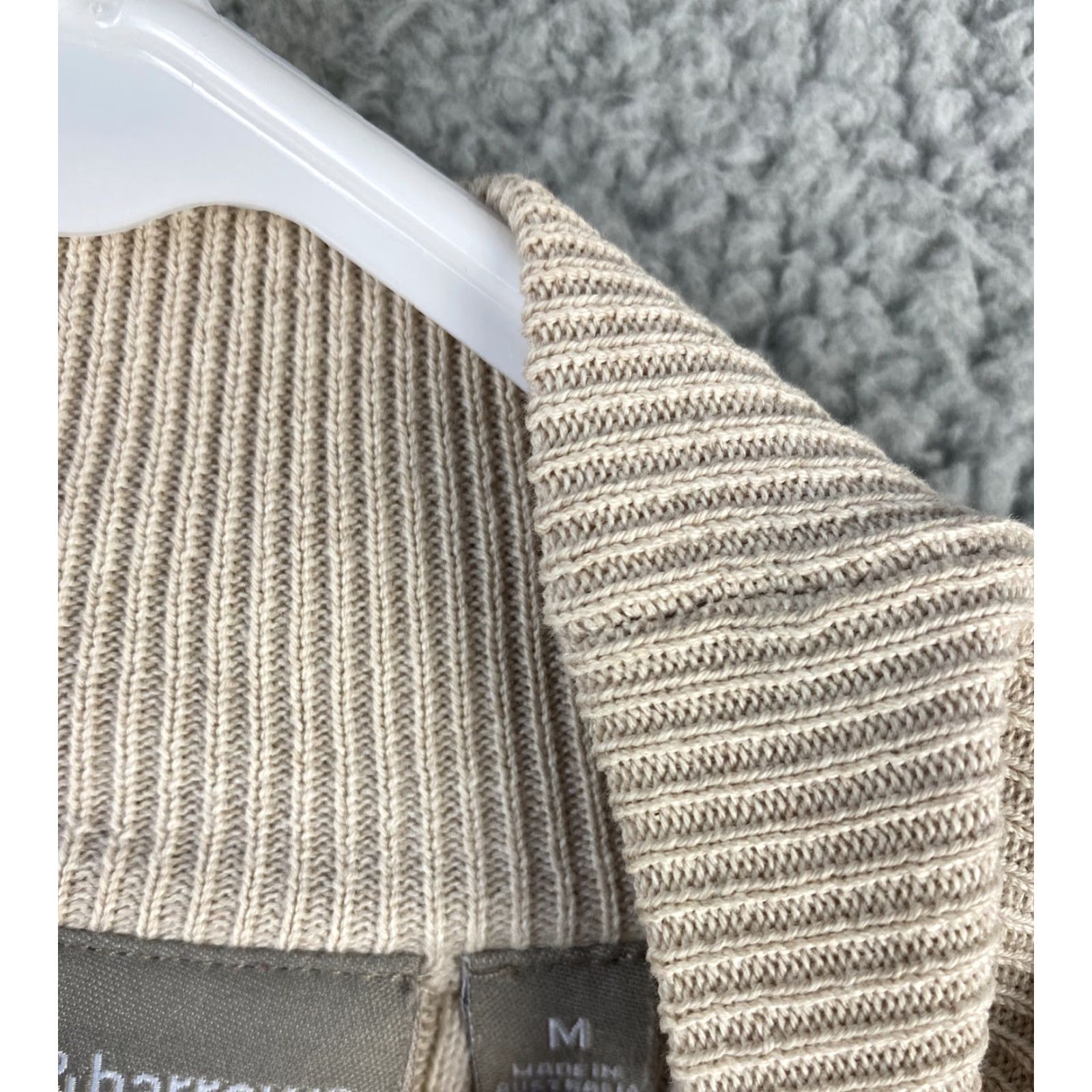 Croft & Barrow Croft & Barrow Women's Sweater Pullover Size M Tan & Cream Cotton Waffle-Knit High Neck Long Sleeve Size M / US 6-8 / IT 42-44 - 5 Thumbnail