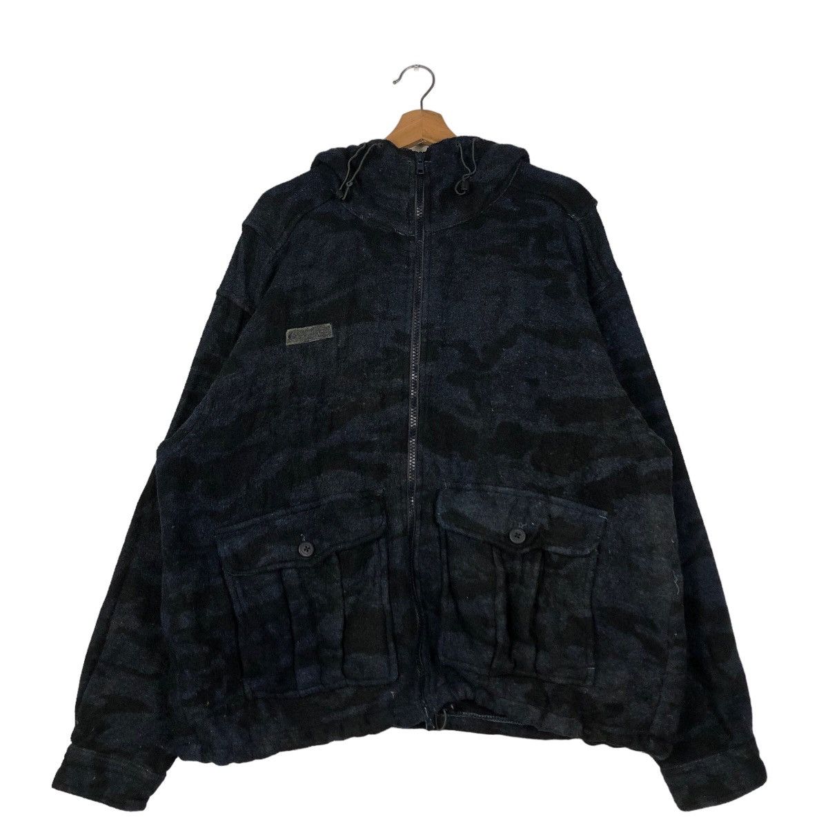 Japanese Brand 🔥Vintage Heavy Jacket Hoodie Columbia Blue Camo Design Size US XL / EU 56 / 4 - 12 Thumbnail