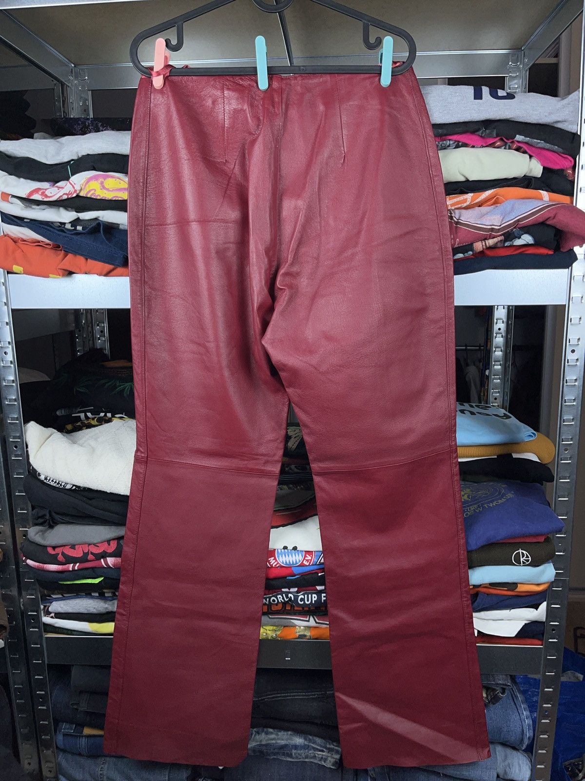 Genuine Leather Vintage burgundy genuine leather high quality pants Size 30" / US 8 / IT 44 - 2 Thumbnail