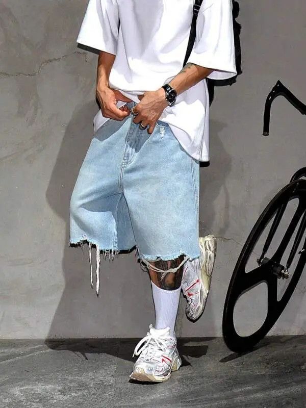 Jean Koyama x Rina Korean style ripped light jeans shorts jorts Size US 30 / EU 46 - 3 Thumbnail