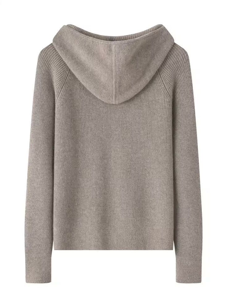 Extreme Cashmere Cashmere 100% Zipper Basic Casual Cardigan Beige Sweater Size L / US 10 / IT 46 - 2 Thumbnail