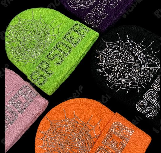 Sp5der Sp5der Rhinestone Web Beanie - Pink Size ONE SIZE - 6 Thumbnail