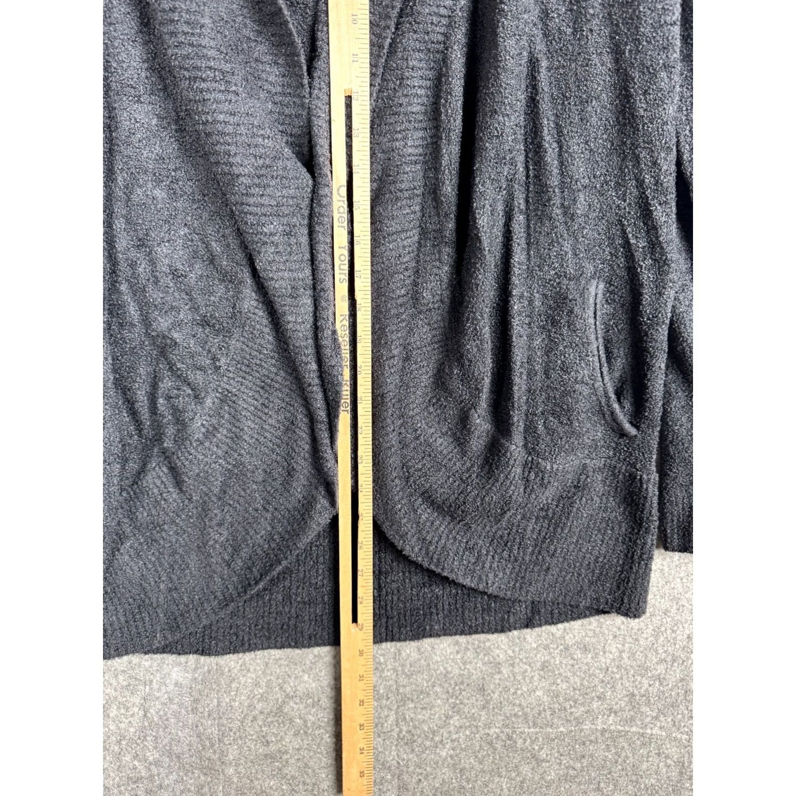 Vintage Barefoot Dreams Cozychic Lite Cardigan Sweater Women's L/XL Gray Charcoal Size XL / US 12-14 / IT 48-50 - 6 Thumbnail