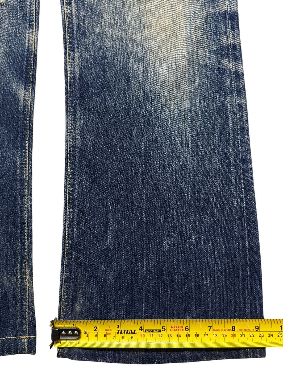 Lee Vintage 90s Lee Blue Mud Wash Whiskers Wide Leg Bootcut Size US 31 - 14 Thumbnail