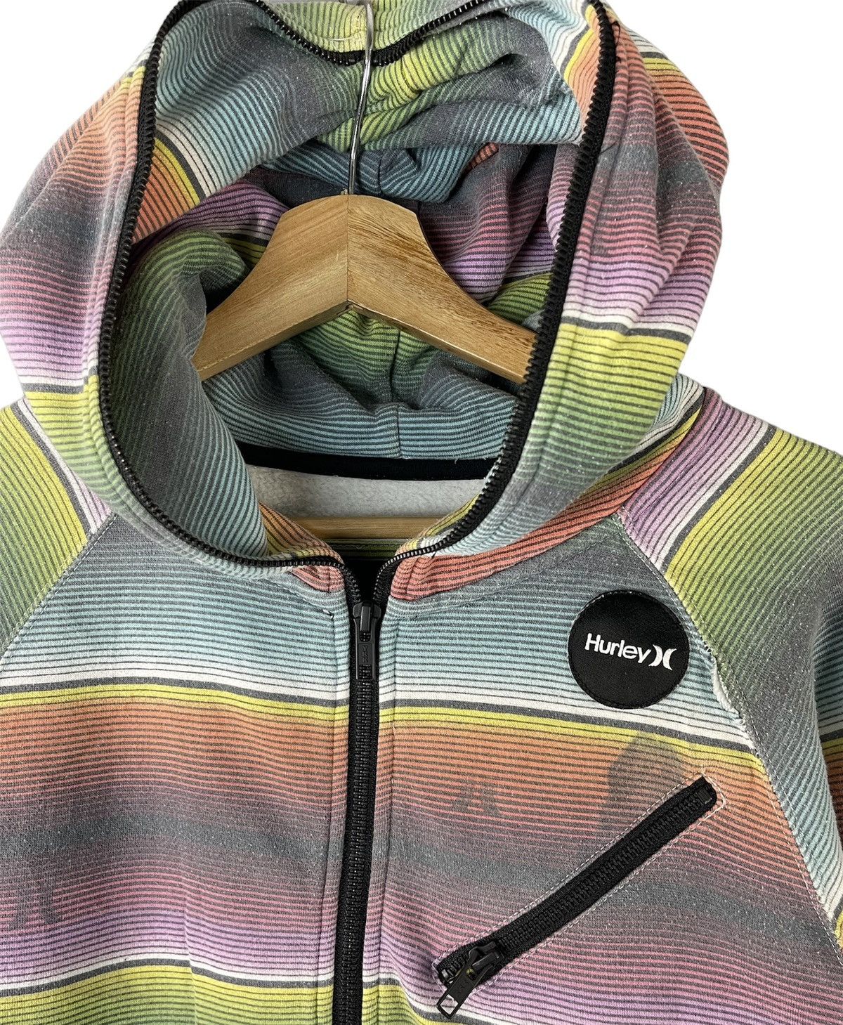Hurley × Vintage Hurley Striped Full Zip Vintage Sweatshirt Size US S / EU 44-46 / 1 - 5 Thumbnail