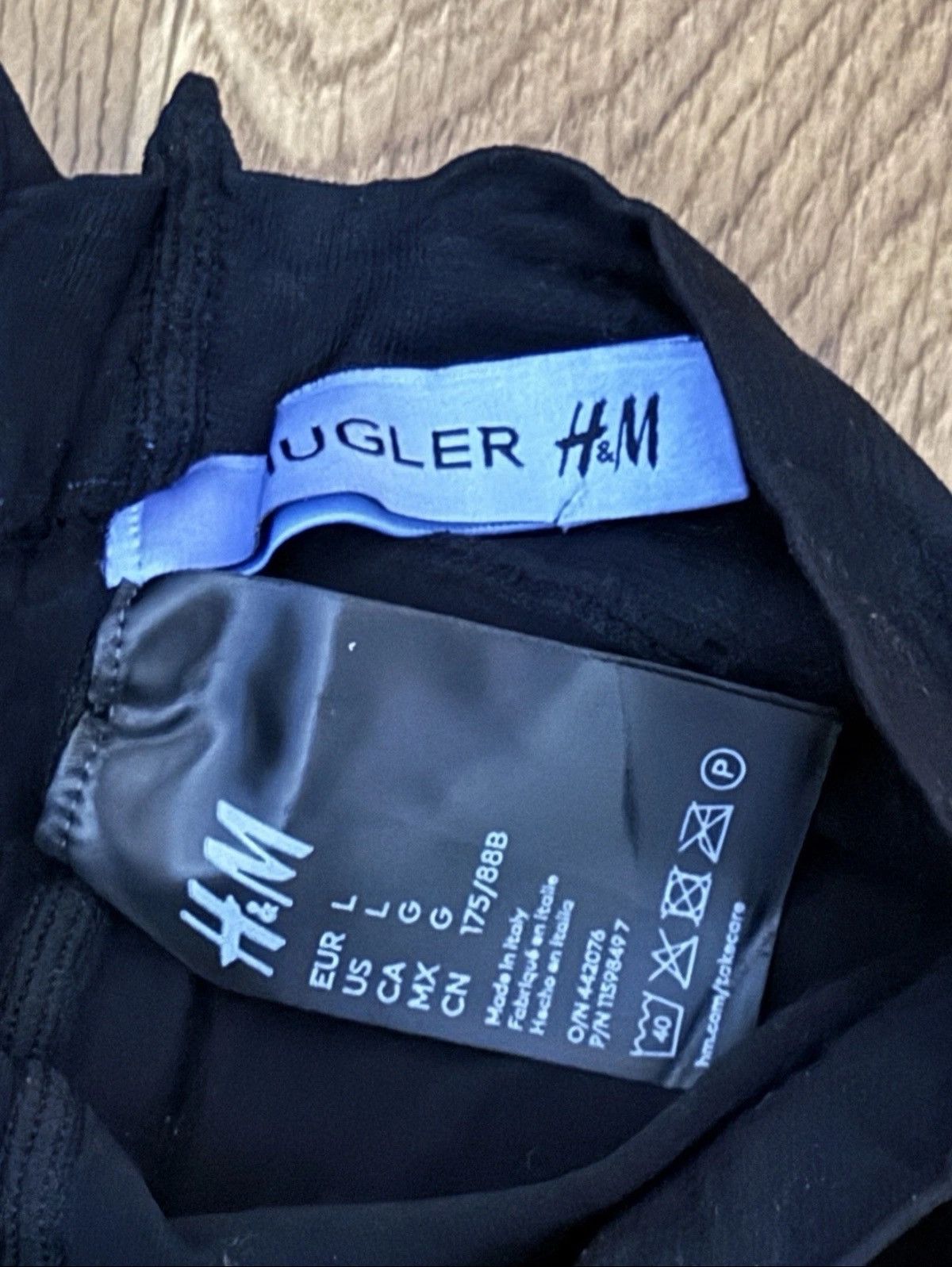 H&M × Mugler Rare Mugler X H&M Brand New Black Tights Italy Made Sz L Size 28" / US 6 / IT 42 - 2 Thumbnail