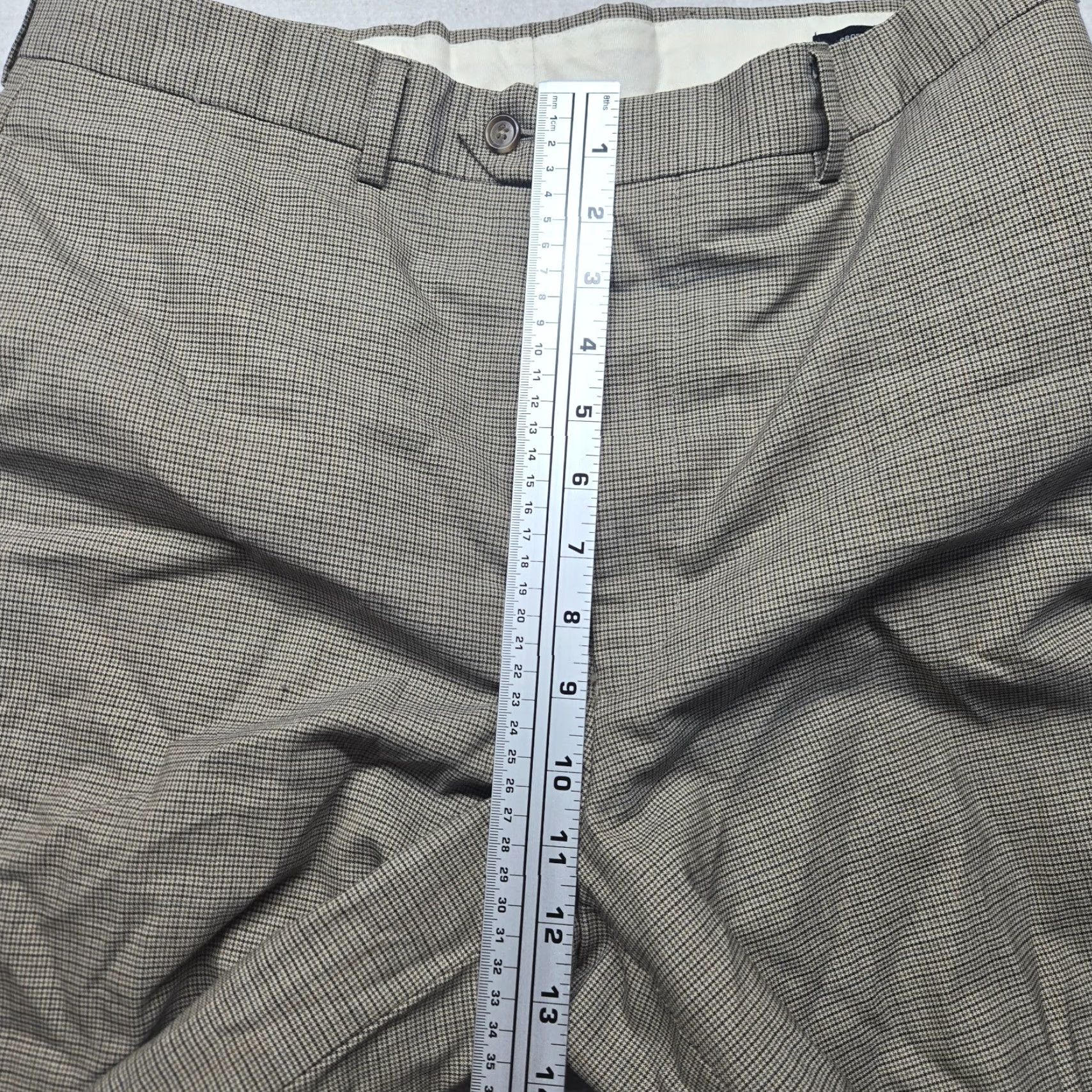 Jos. A. Bank Jos. A. Bank Traveler Collection Brown Tailored Fit Dress Pants 34x28 Men's Regular Classic Cotton Wool Size US 35 - 7 Thumbnail