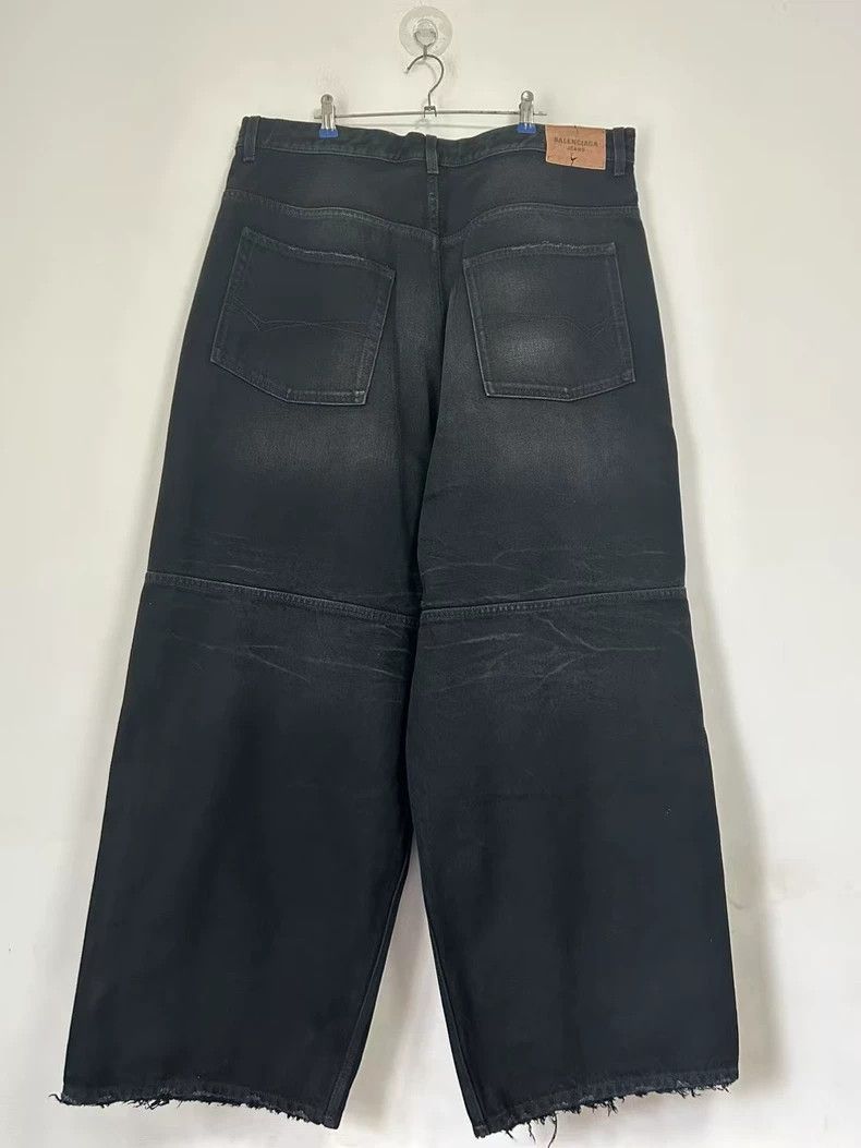 Balenciaga Balenciaga size M Black waxed waist drawstring strap loose Size US 27 - 2 Thumbnail