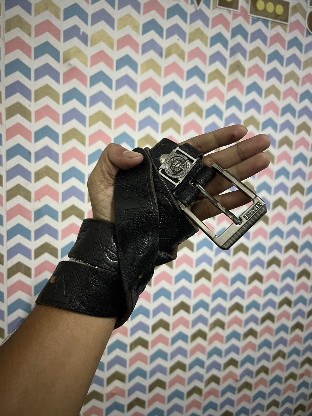 Versace Vintage Versace Belt Leather Size 34 - 1 Thumbnail
