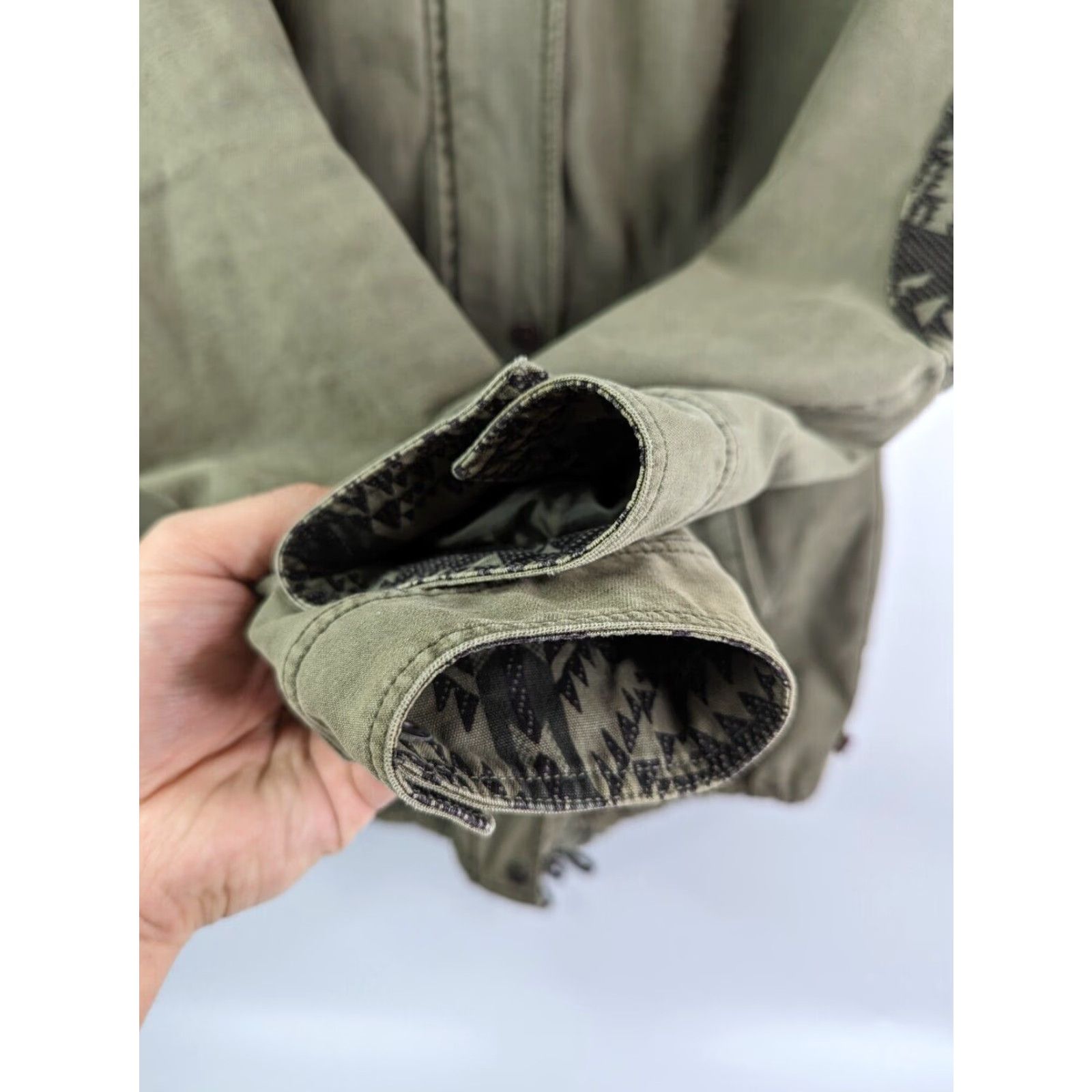 Levi's Levi's Military Quilt Lined Aztec Elbow &Trim Green Hooded Coat Jacket ECH (XXS) Women Cotton Denim Jacket11 Size XXS / US 00 / IT 34 - 5 Thumbnail