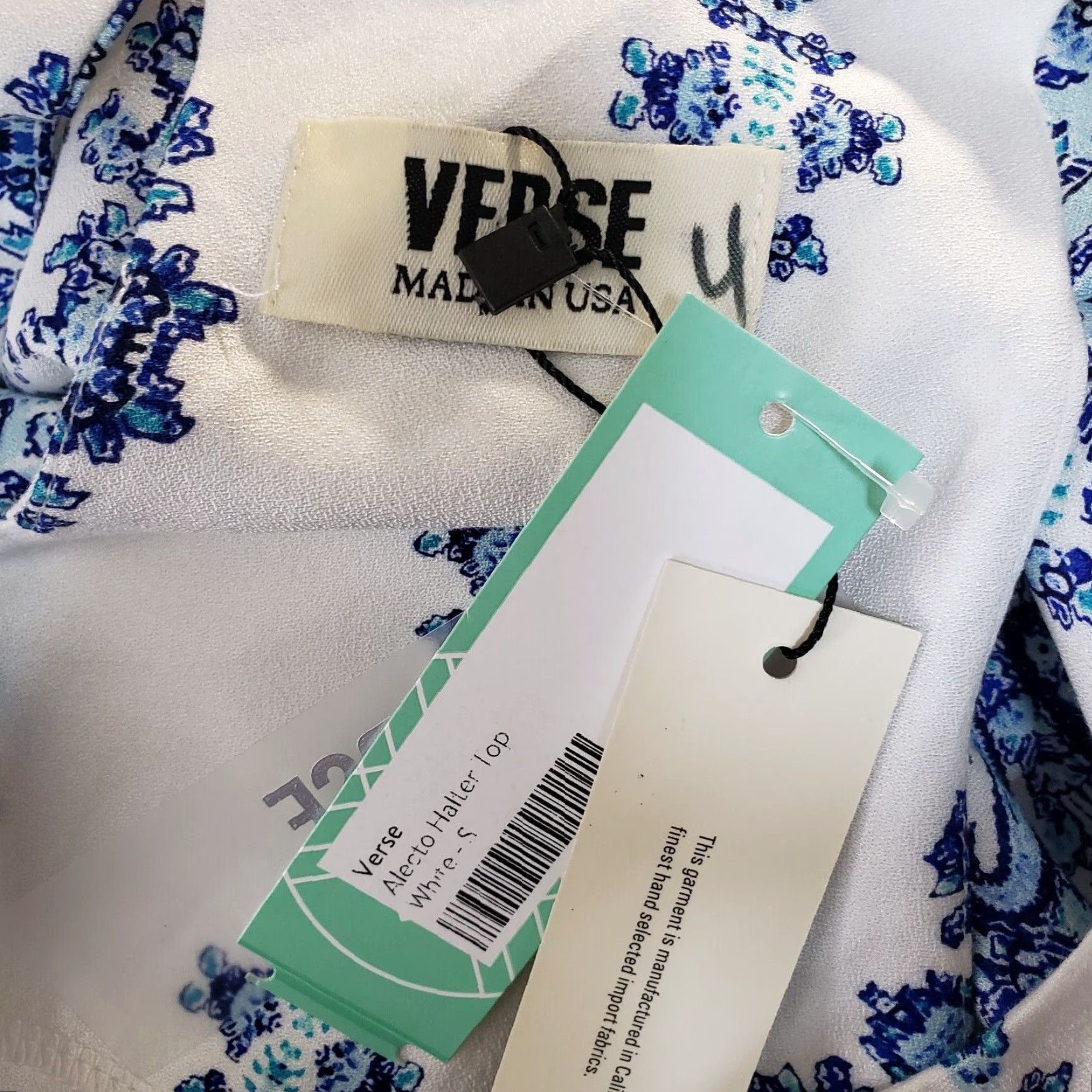 Vintage Verse Alecto Halter Top Womens Small Blue Verse Stitch Fix Shirt Sleeveless XS? Wait. Size S / US 4 / IT 40 - 5 Thumbnail