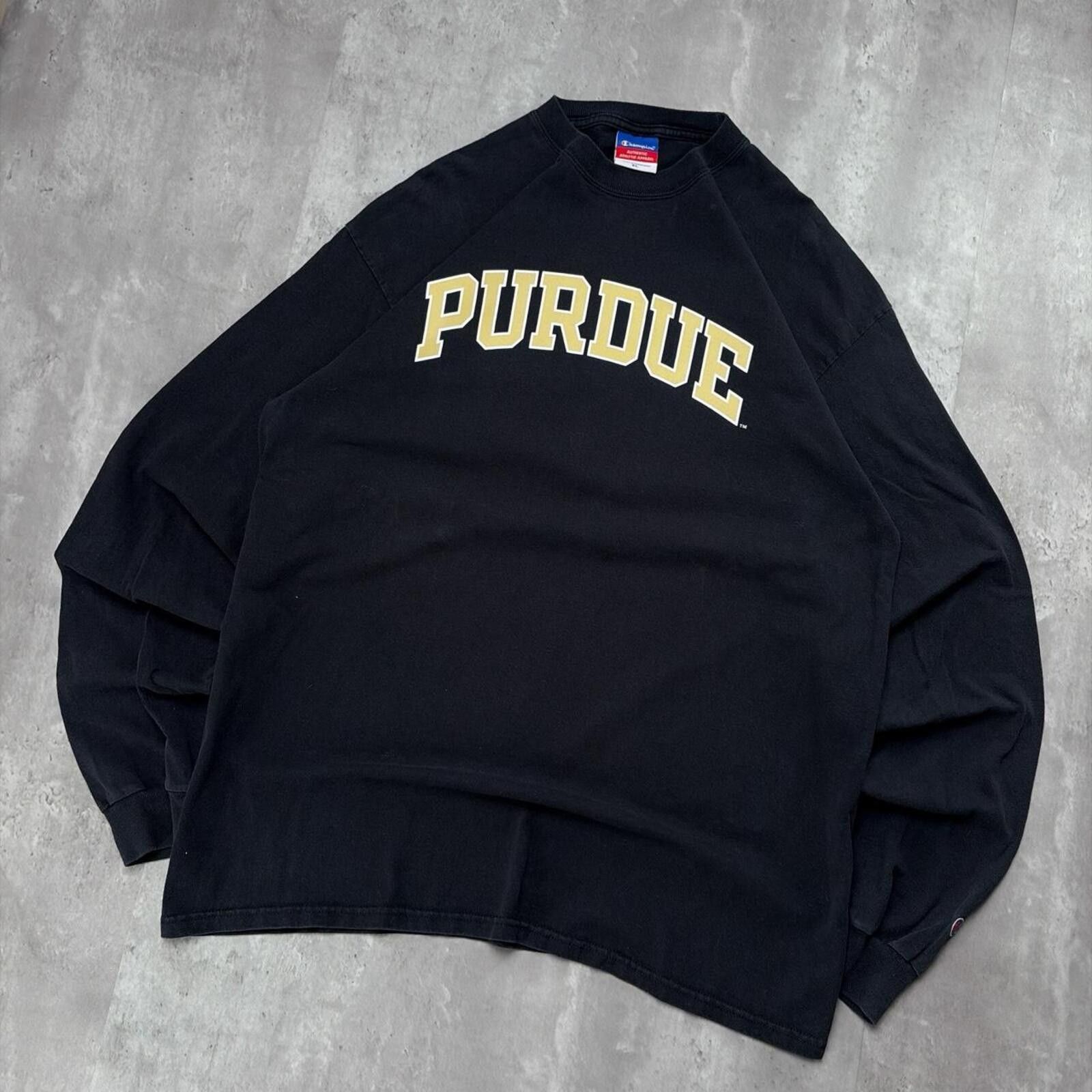 Champion Y2K Black Champion Purdue University Long Sleeve Shirt Size US XL / EU 56 / 4 - 2 Thumbnail
