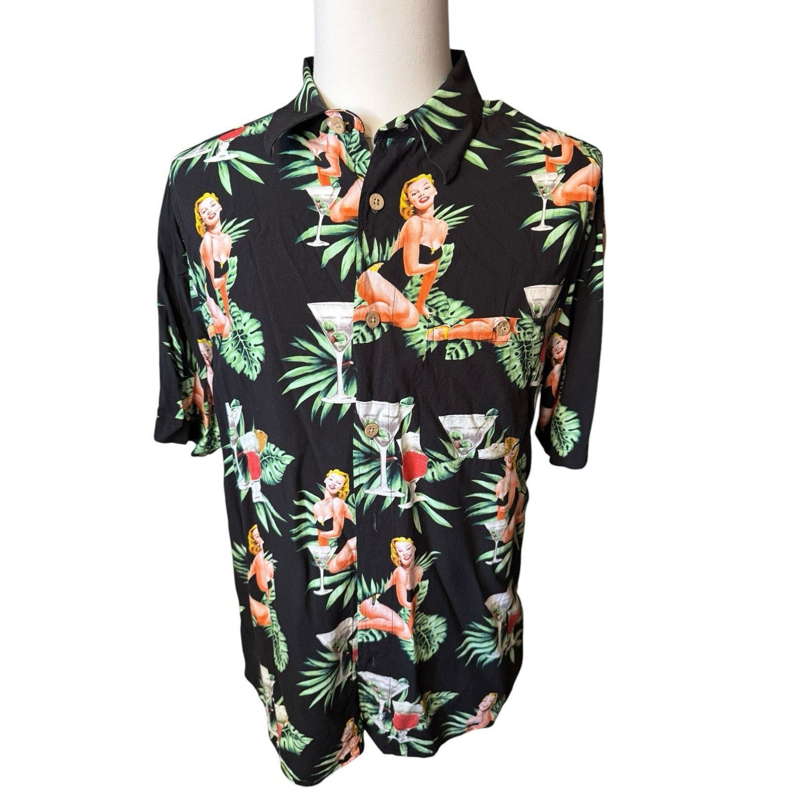 Other Junction West Pin Up Girl Martini Hawaiian Shirt Floral Size US L / EU 52-54 / 3 - 1 Thumbnail
