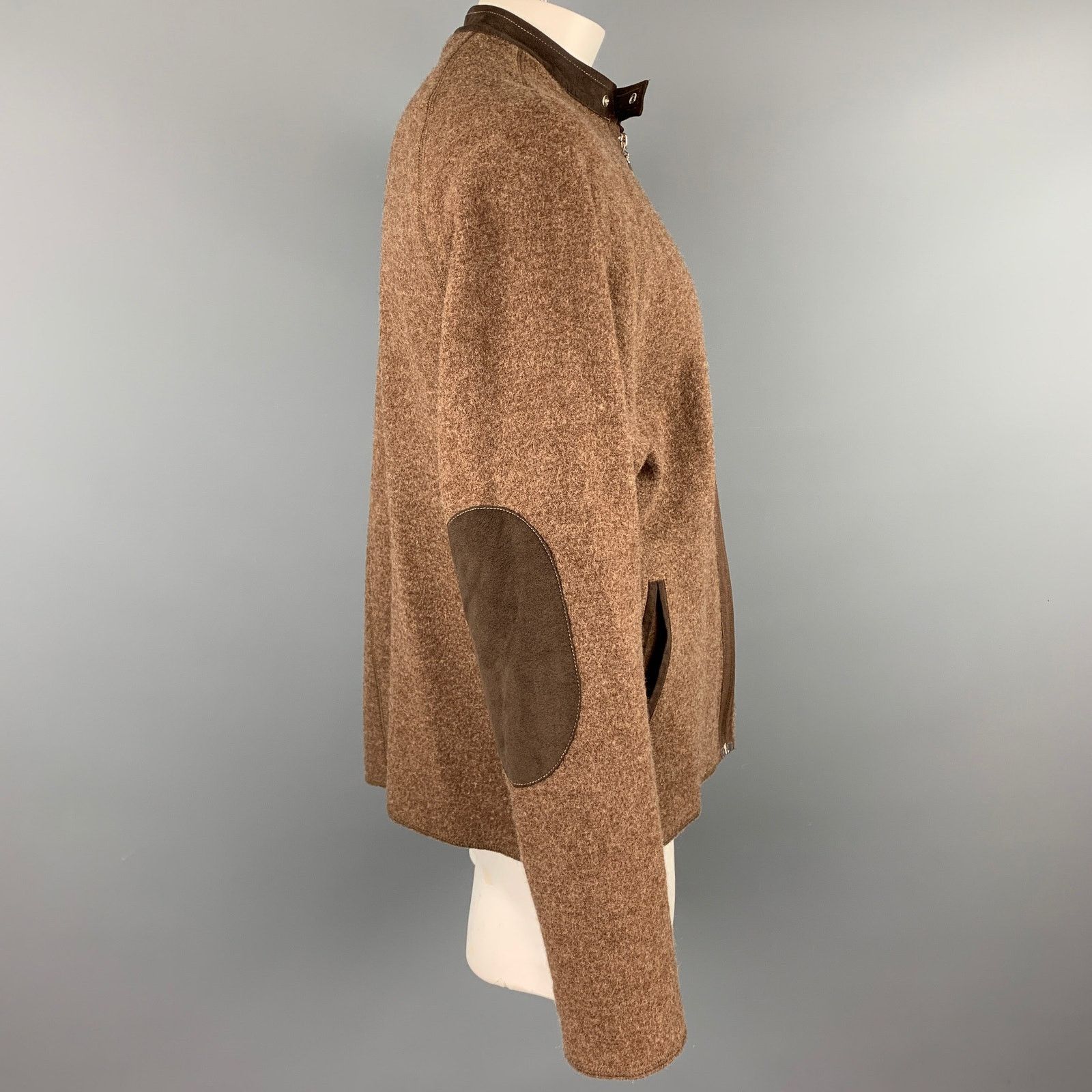 Other RYAN ROBERTS Size L Brown Wool Zip Up Jacket Size US L / EU 52-54 / 3 - 3 Thumbnail