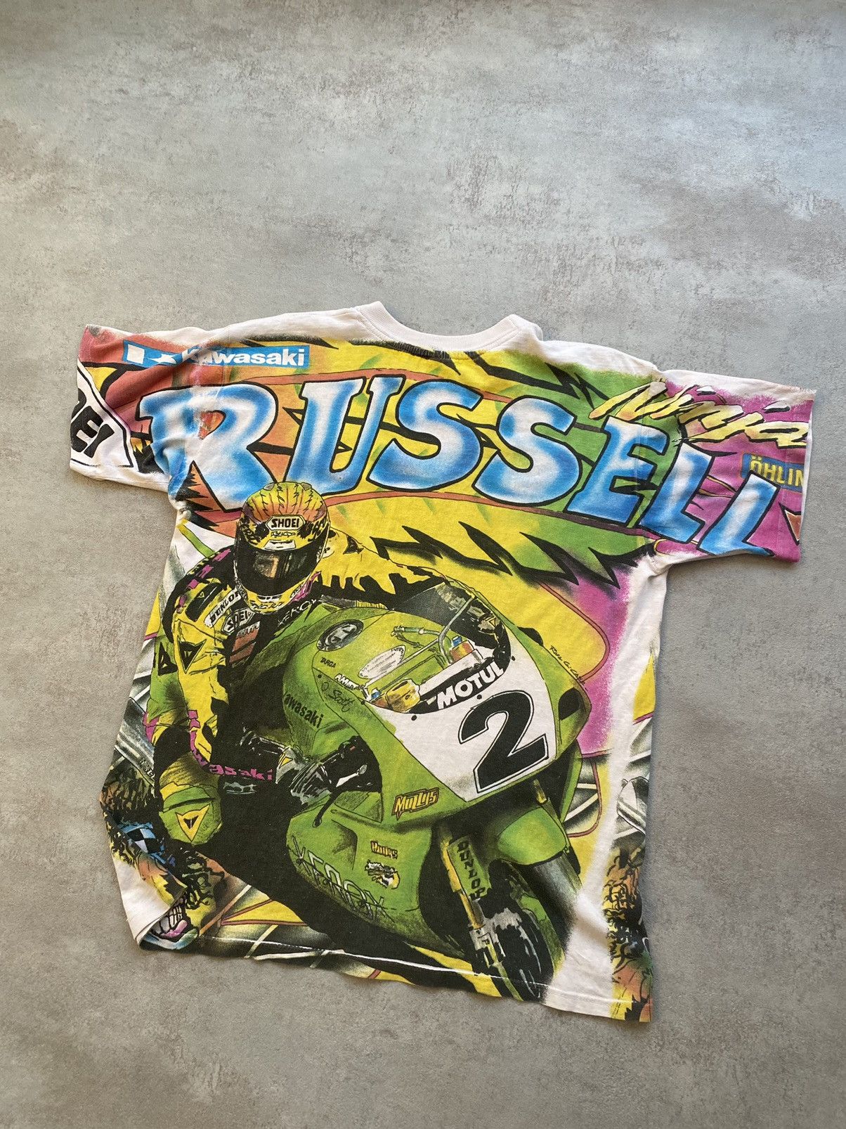 Vintage russell kawasaki vintage 90s fullprint Size US M / EU 48-50 / 2 - 3 Thumbnail