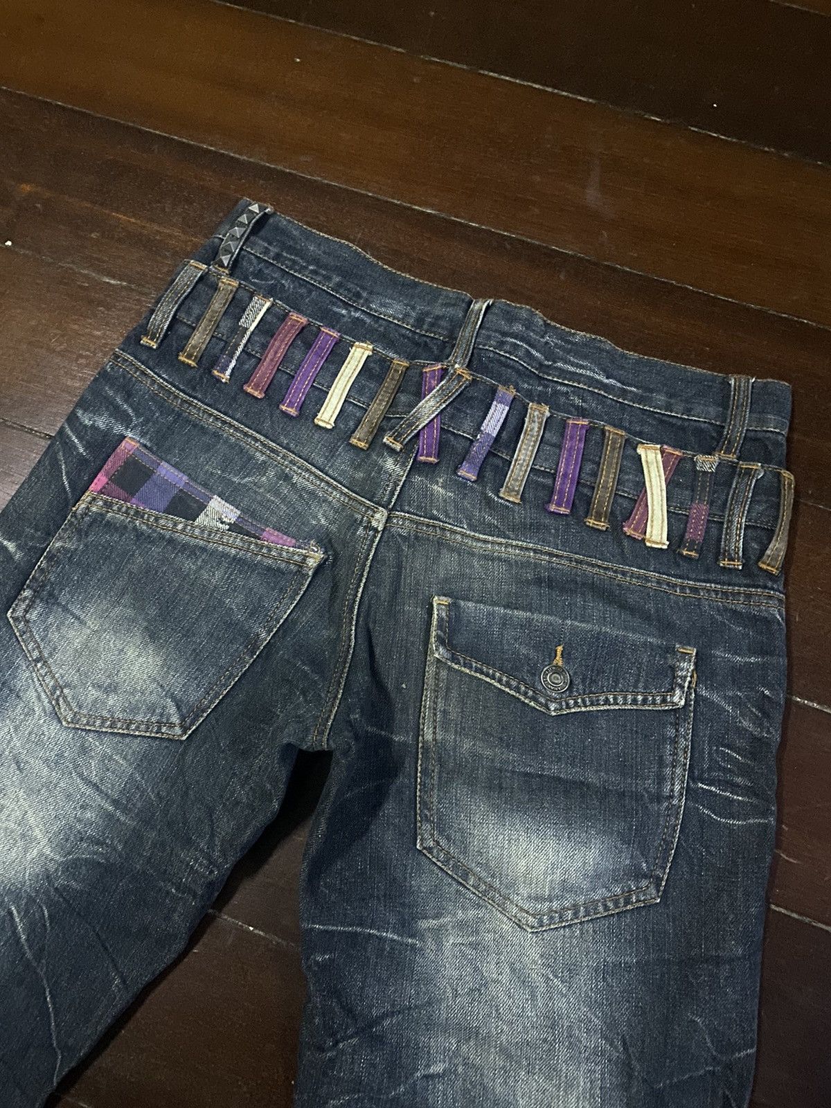 Designer × Japanese Brand Fire 🔥 BARCEDOS EXCHANGE double waist short jeans Size US 31 - 15 Thumbnail