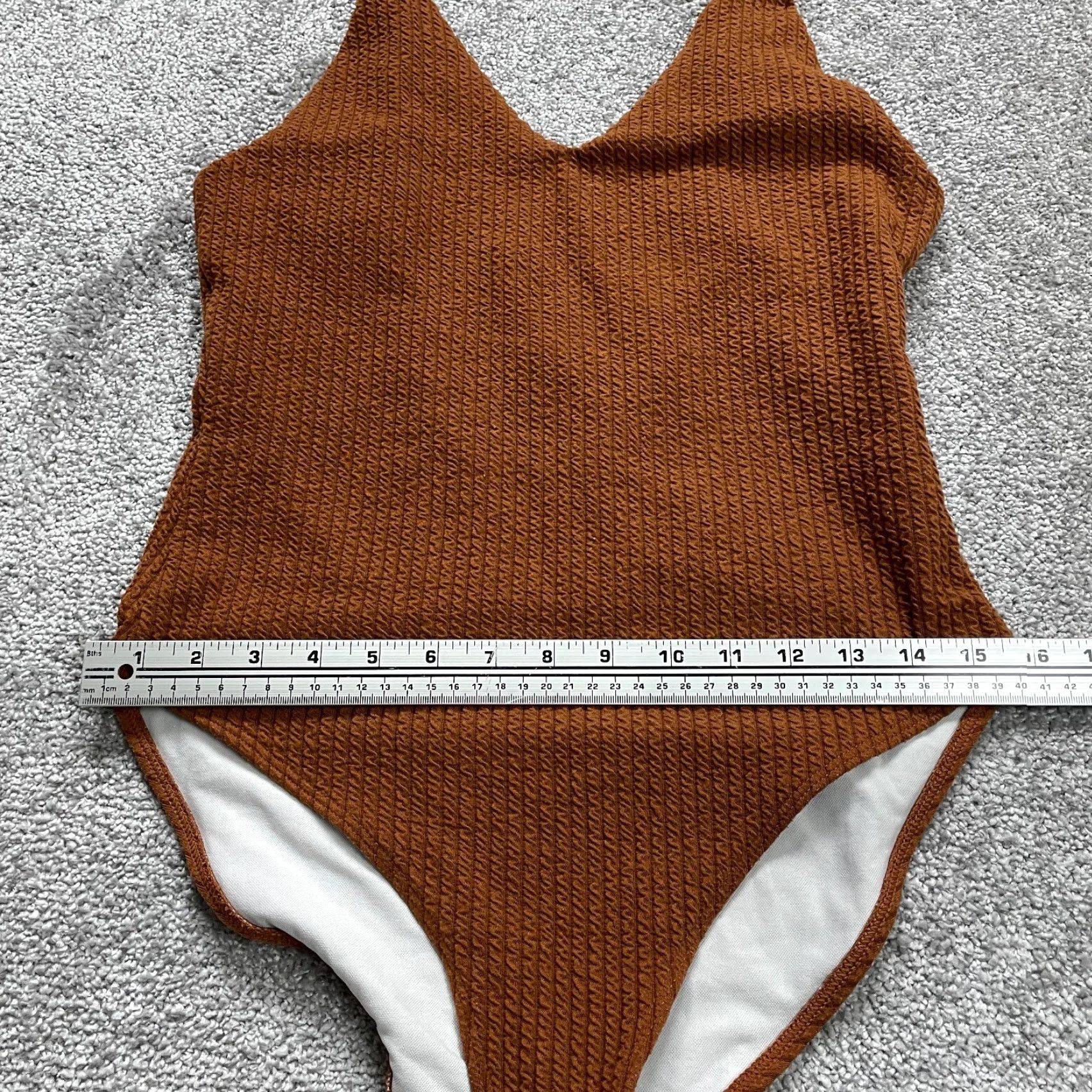 Vintage Unbranded One Piece Bathing Suit Women L Spaghetti Strap Brown Beach Swimwear Pool Bathing Suit Bikini Bottom Top Solid Vintage No Size L / US 10 / IT 46 - 6 Thumbnail