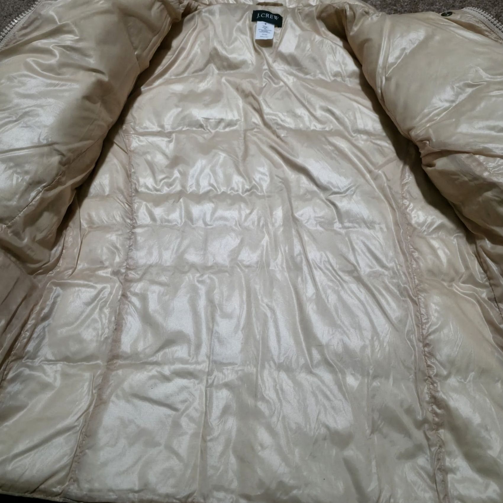 J.Crew J Crew Puffer Jacket Cream Beige Womens Medium Down Zip Snap Button Size M / US 6-8 / IT 42-44 - 5 Thumbnail