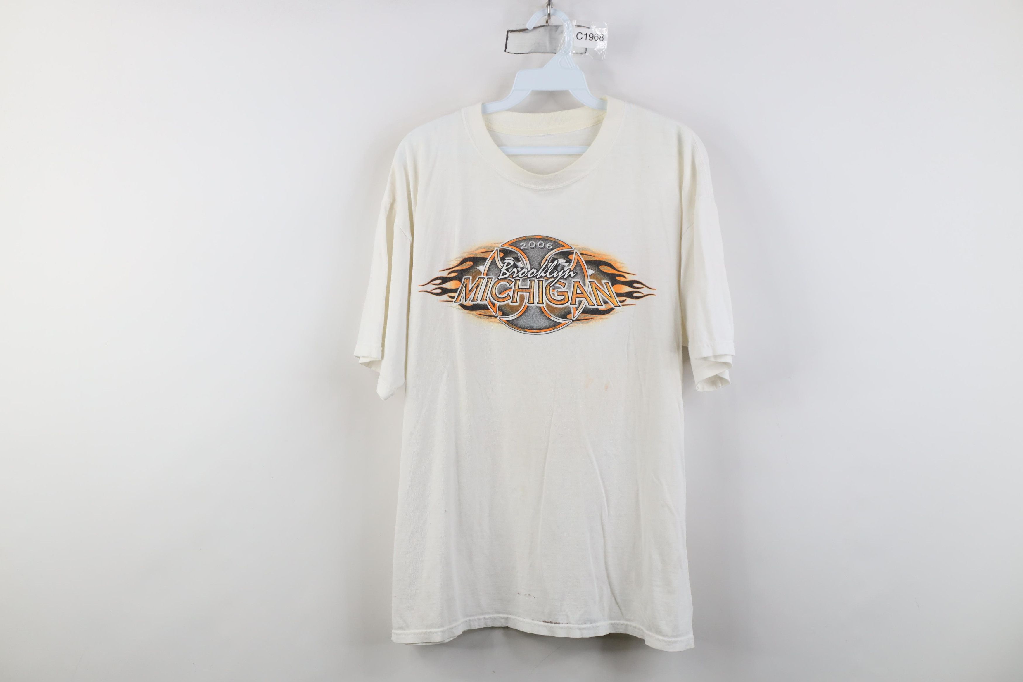 Vintage Vintage Y2K 2006 Flames Brooklyn Michigan Racing T-Shirt Size US L / EU 52-54 / 3 - 1 Thumbnail