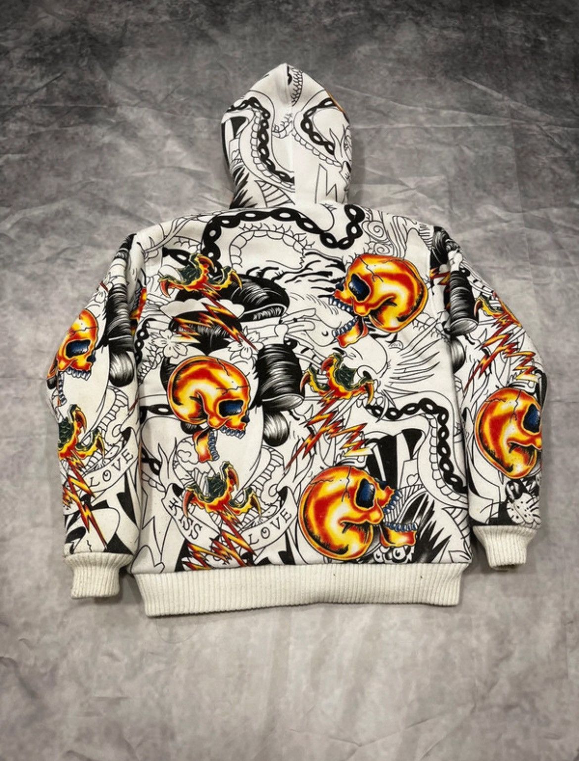 Vintage Really Point Ed Hardy Style Vintage Y2K Fur Zip Hoodie Size US M / EU 48-50 / 2 - 8 Thumbnail