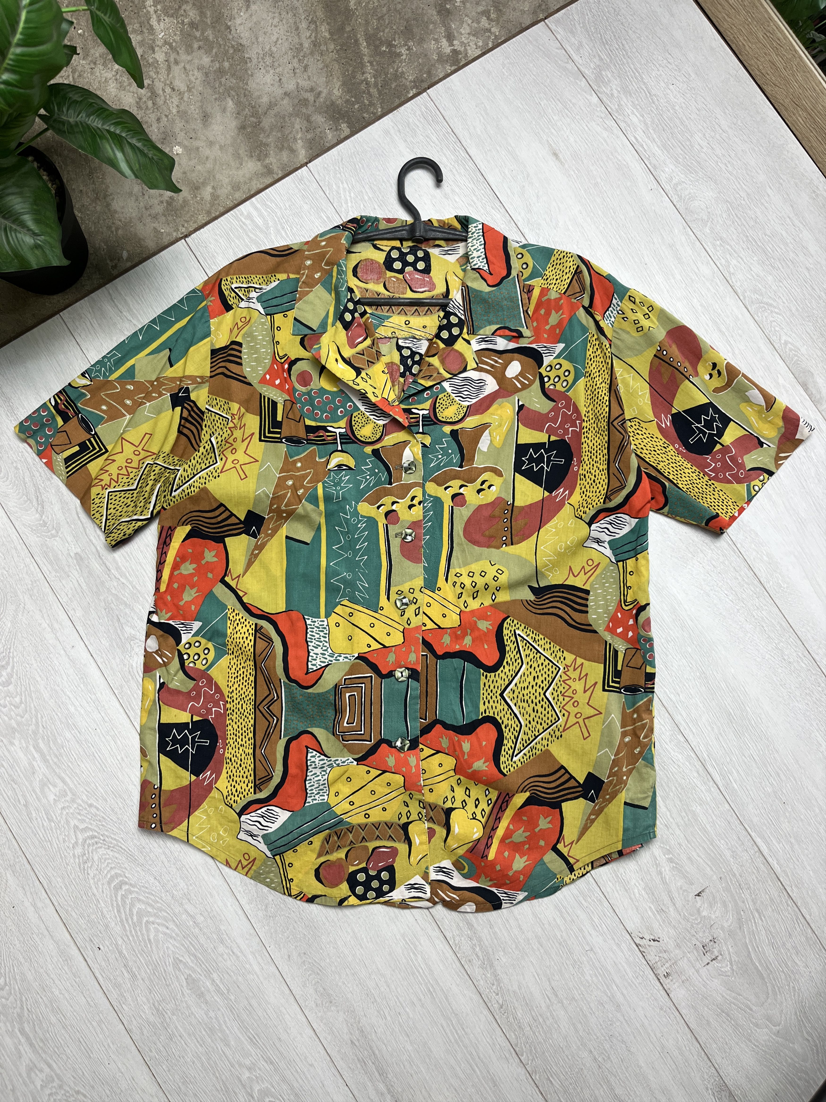 Other 1980s VINTAGE ABSTRACT MEMPHIS DESIGN BUTTON UP SHIRT - 798 Size US L / EU 52-54 / 3 - 2 Thumbnail