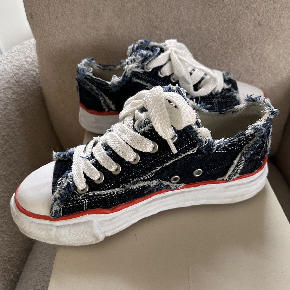 Maison MIHARA YASUHIRO Maison Mihara Yasuhiro x Nigel Cabourn Low Cut Denim Sneaker Size US 8 / EU 41 - 5 Thumbnail
