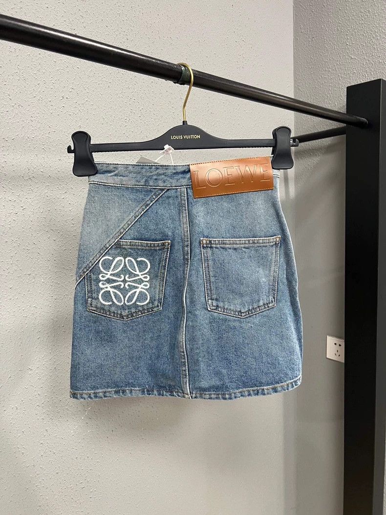 Loewe LOEWE Logo logo denim skirt Size 42" / US 20 - 1 Thumbnail