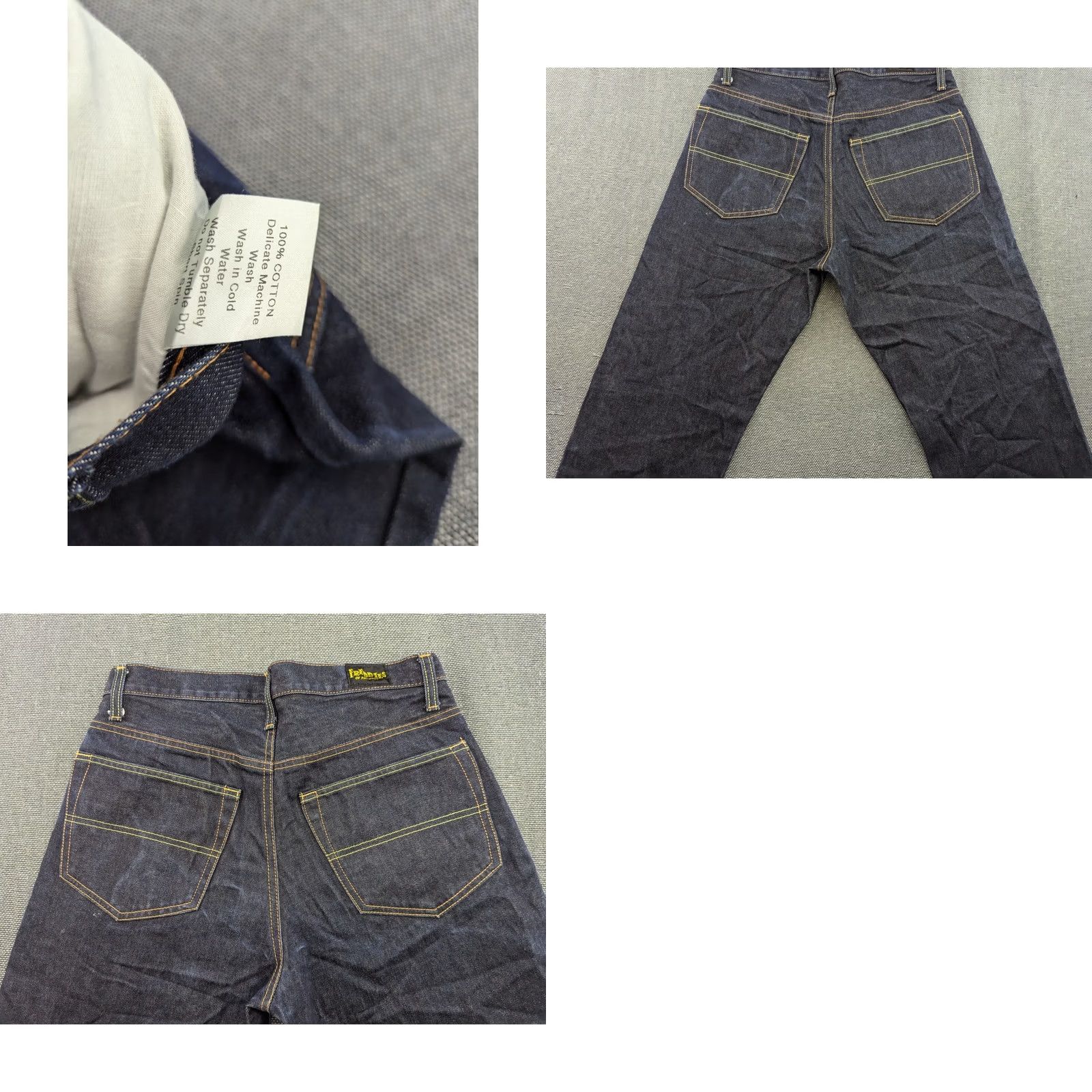Vintage Vintage Freddies of Pinewood Mens Jeans W32 L33 Distressed Button Fly Dark Blue Denim Cotton Straight Regular 90s Mens Jeans Size US 33 - 9 Thumbnail