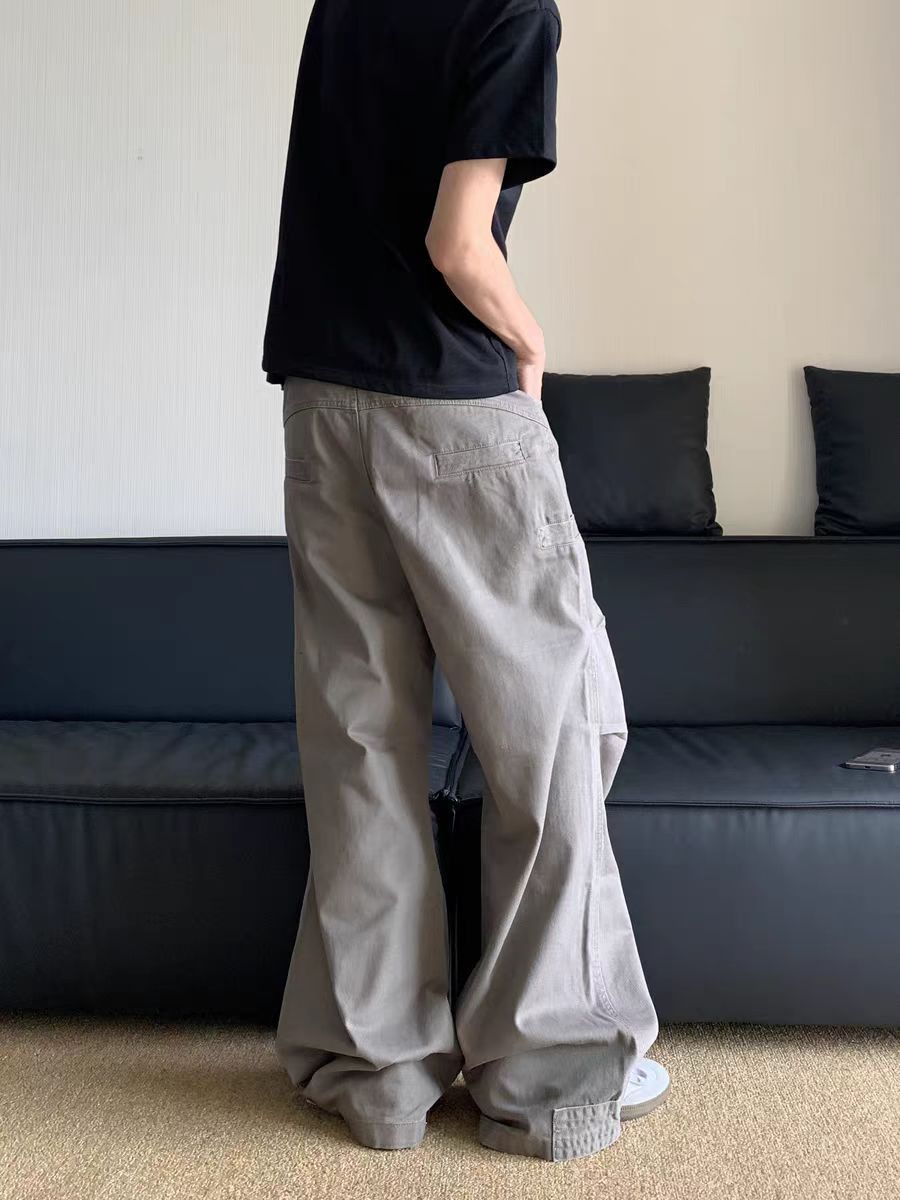 Japanese Brand × Vintage Washed and distressed straight leg casual work trousers Size US 33 - 3 Thumbnail